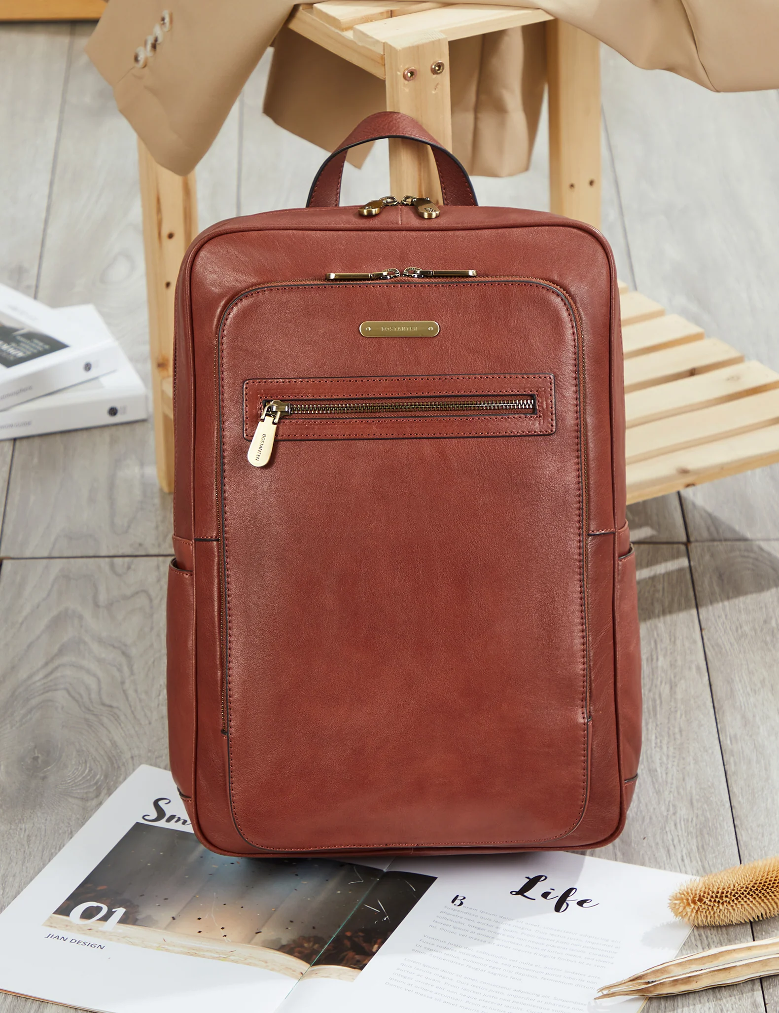 Luxury Italian Leather Backpack for Men - Image 9