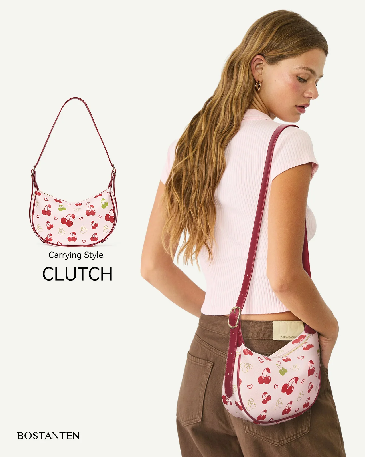 KWELI Woven Leather Half Moon Shoulder Bag - Image 22