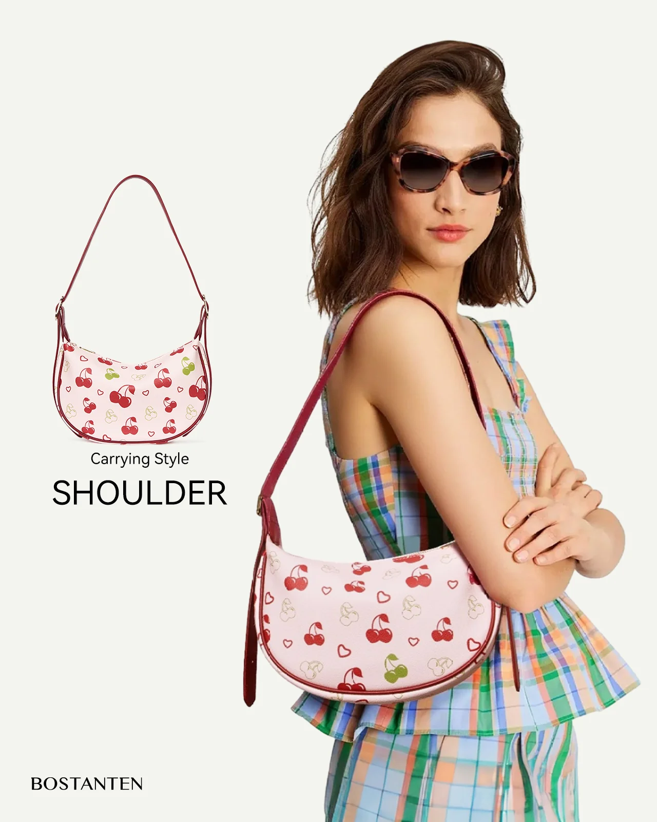 KWELI Woven Leather Half Moon Shoulder Bag - Image 24