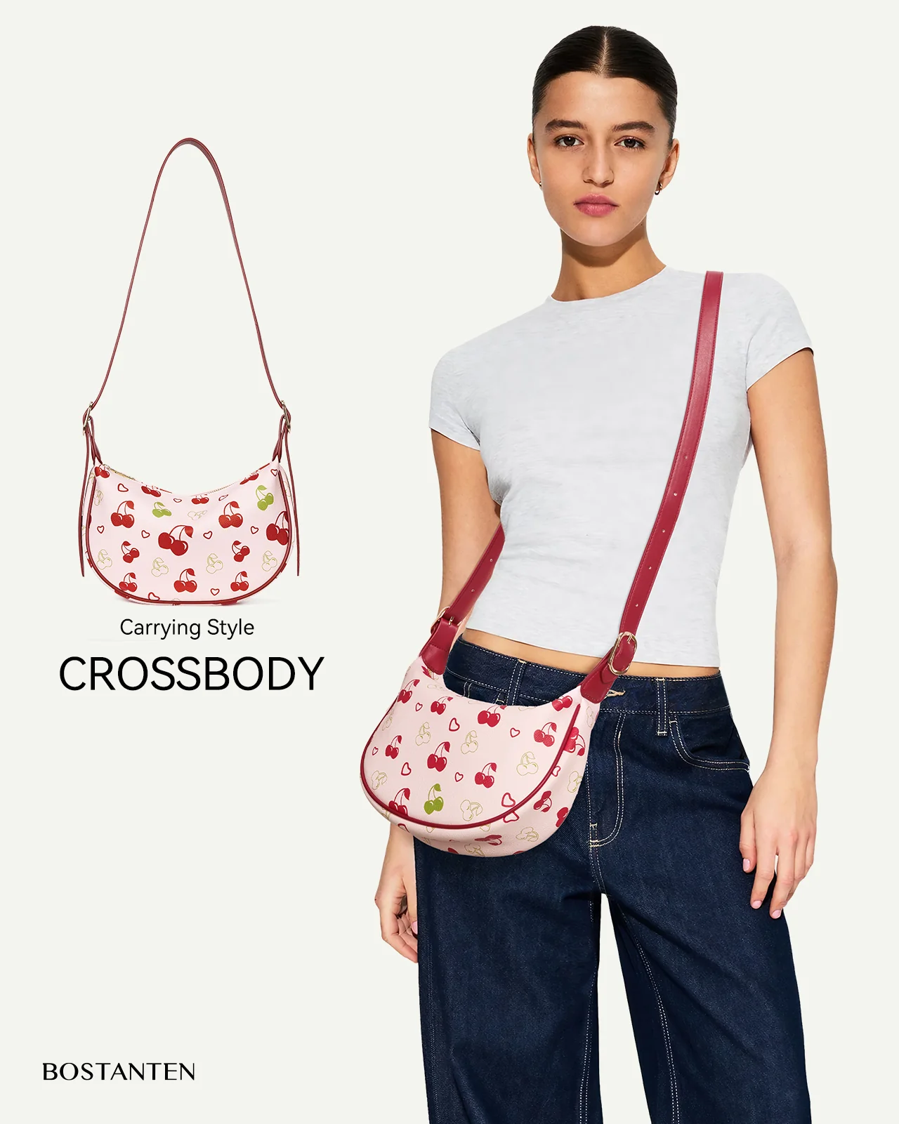 KWELI Woven Leather Half Moon Shoulder Bag - Image 26