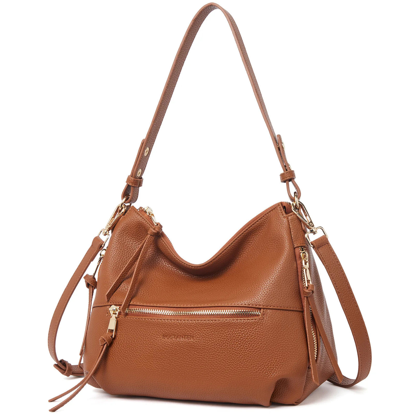 BOSTANTEN Purses for Women Designer Handbags Vegan Leather Hobo Bags Ladies Shoulder Bags Pocketbooks Brown - Image 11