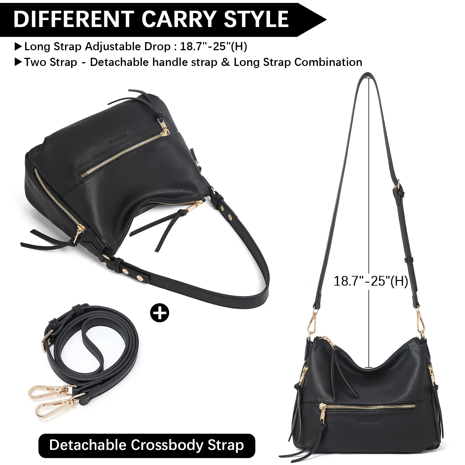 BOSTANTEN Purses for Women Designer Handbags Vegan Leather Hobo Bags Ladies Shoulder Bags Pocketbooks Brown - Image 16