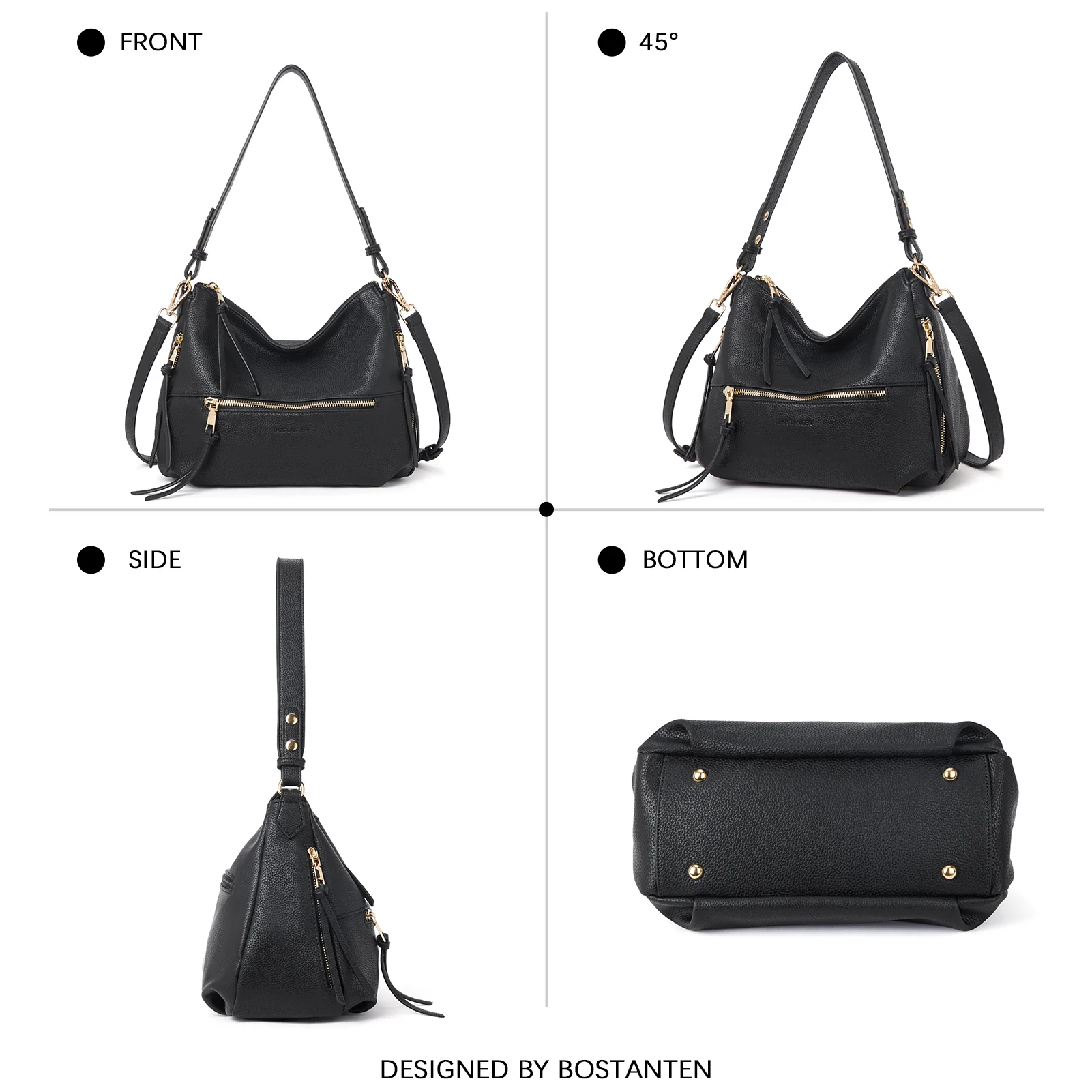 BOSTANTEN Purses for Women Designer Handbags Vegan Leather Hobo Bags Ladies Shoulder Bags Pocketbooks Brown - Image 20