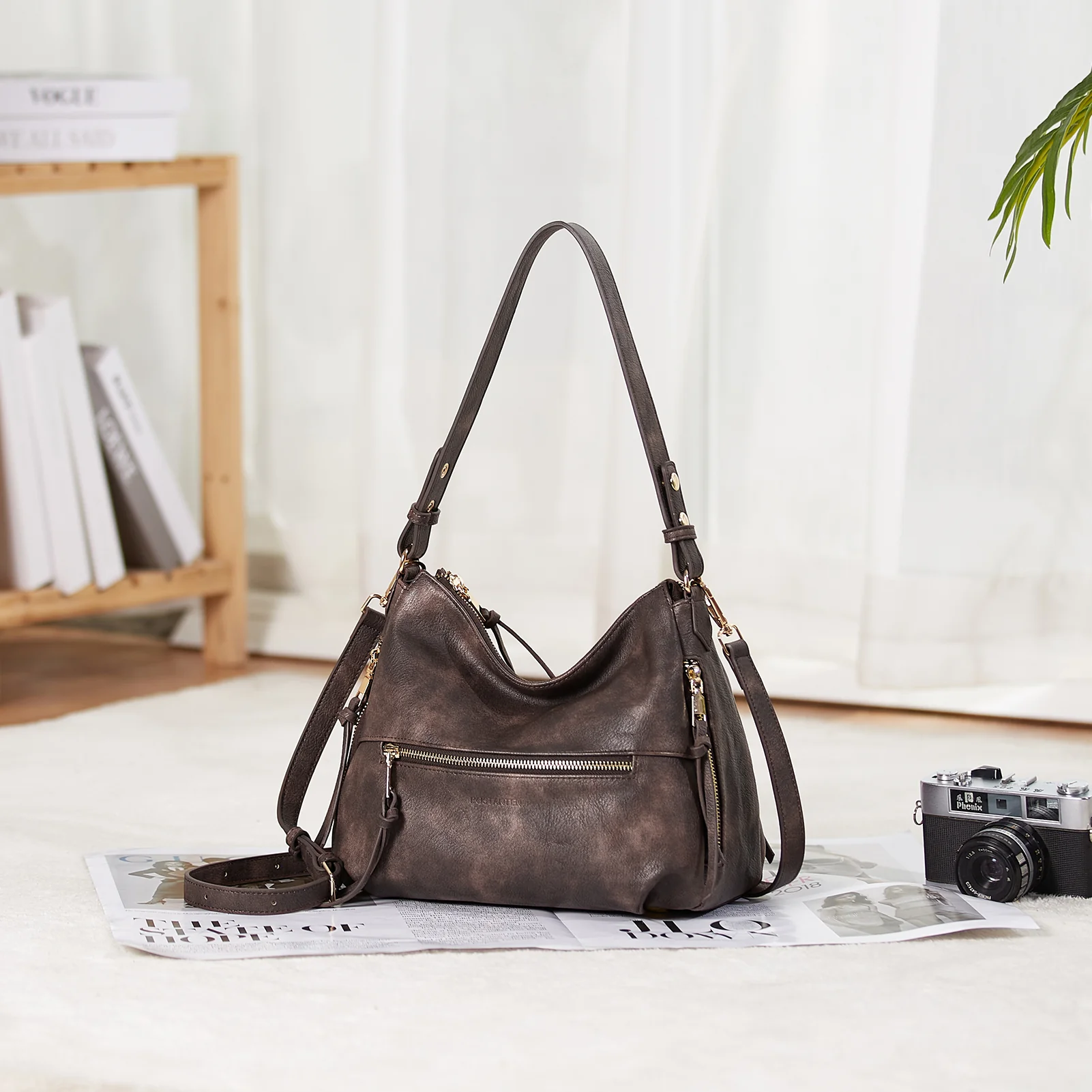 BOSTANTEN Purses for Women Designer Handbags Vegan Leather Hobo Bags Ladies Shoulder Bags Pocketbooks Brown - Image 32