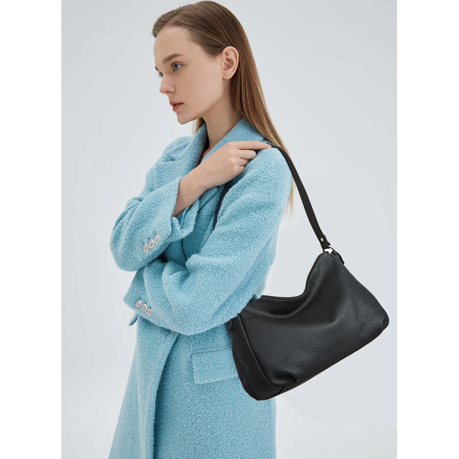 Kweli Hobo Shoulder Handbag - Pebble Leather - Image 10