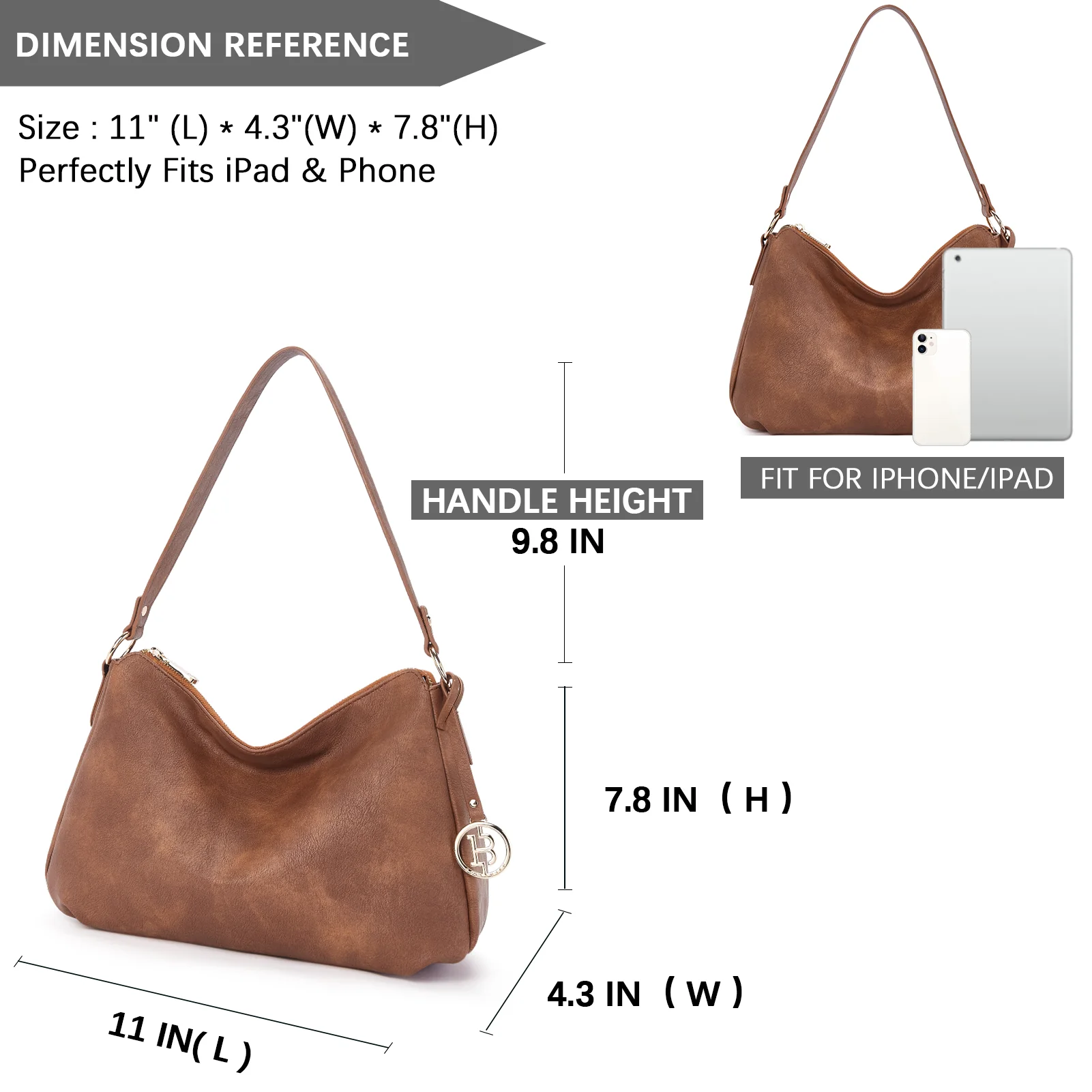 Kweli Hobo Shoulder Handbag - Pebble Leather - Image 18