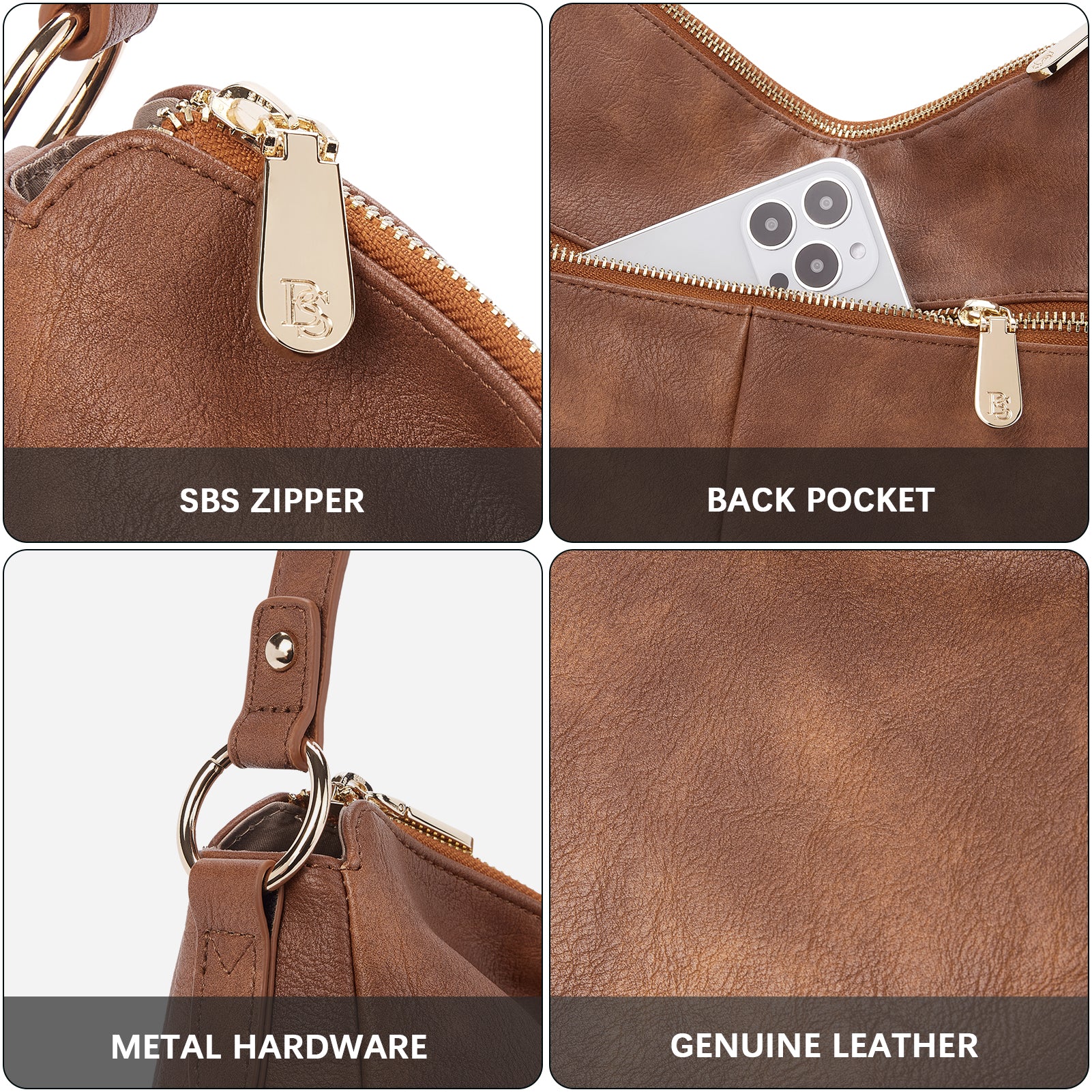 Kweli Hobo Shoulder Handbag - Pebble Leather - Image 20