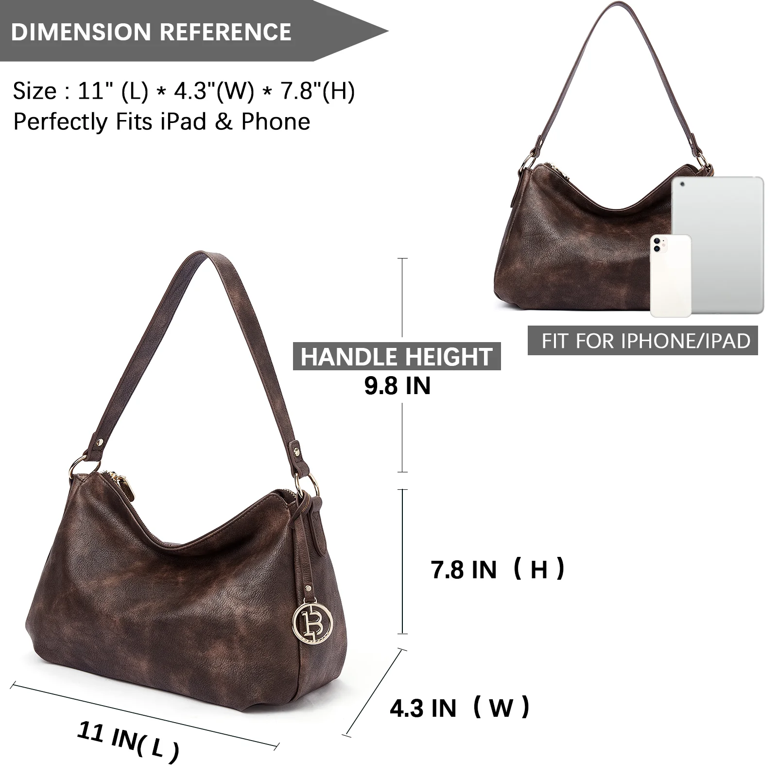 Kweli Hobo Shoulder Handbag - Pebble Leather - Image 26