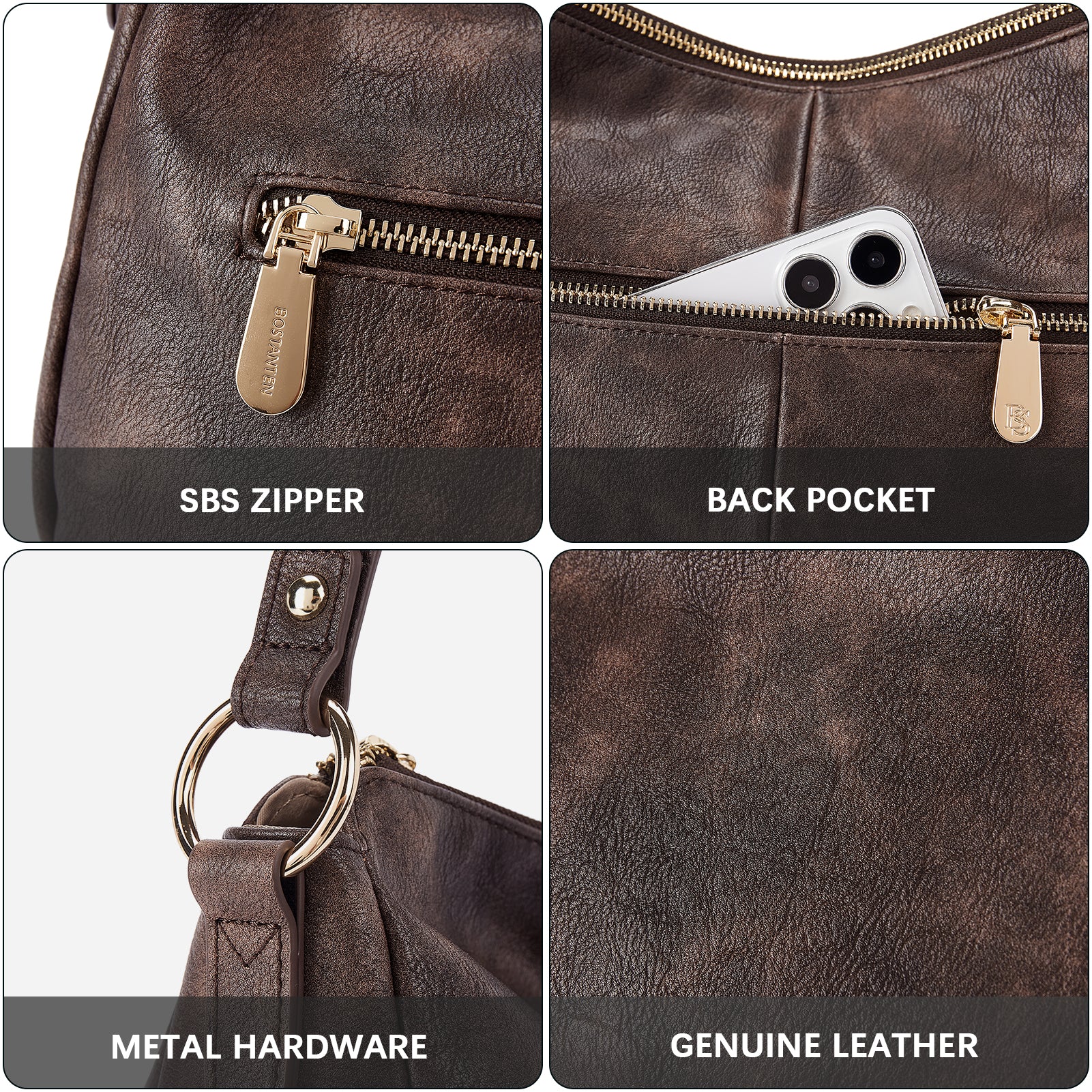 Kweli Hobo Shoulder Handbag - Pebble Leather - Image 27