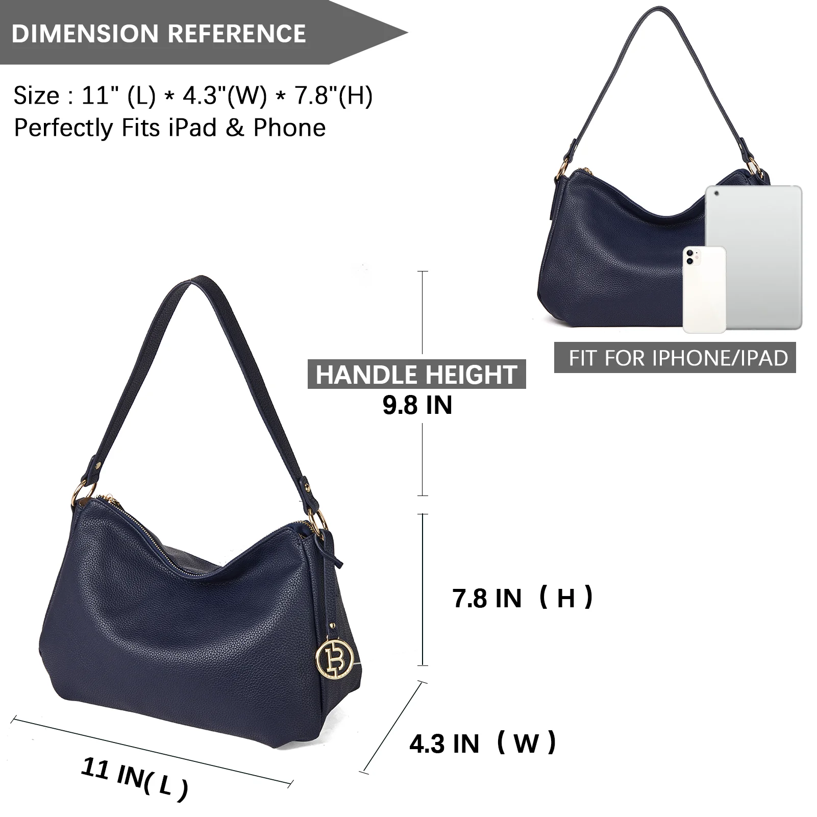 Kweli Hobo Shoulder Handbag - Pebble Leather - Image 32