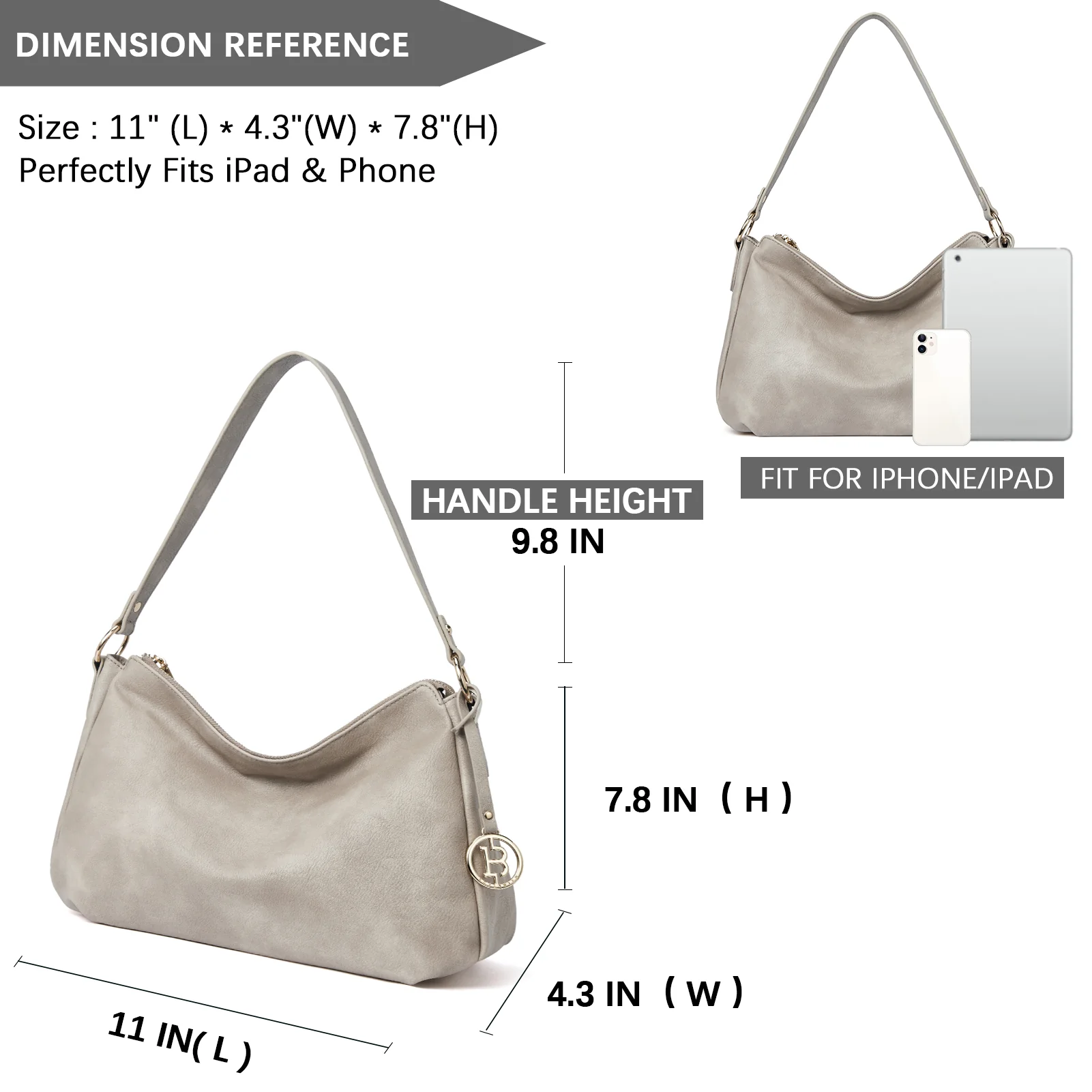 Kweli Hobo Shoulder Handbag - Pebble Leather - Image 38