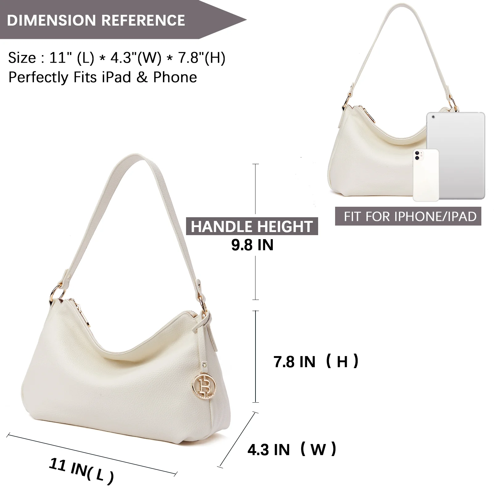Kweli Hobo Shoulder Handbag - Pebble Leather - Image 44