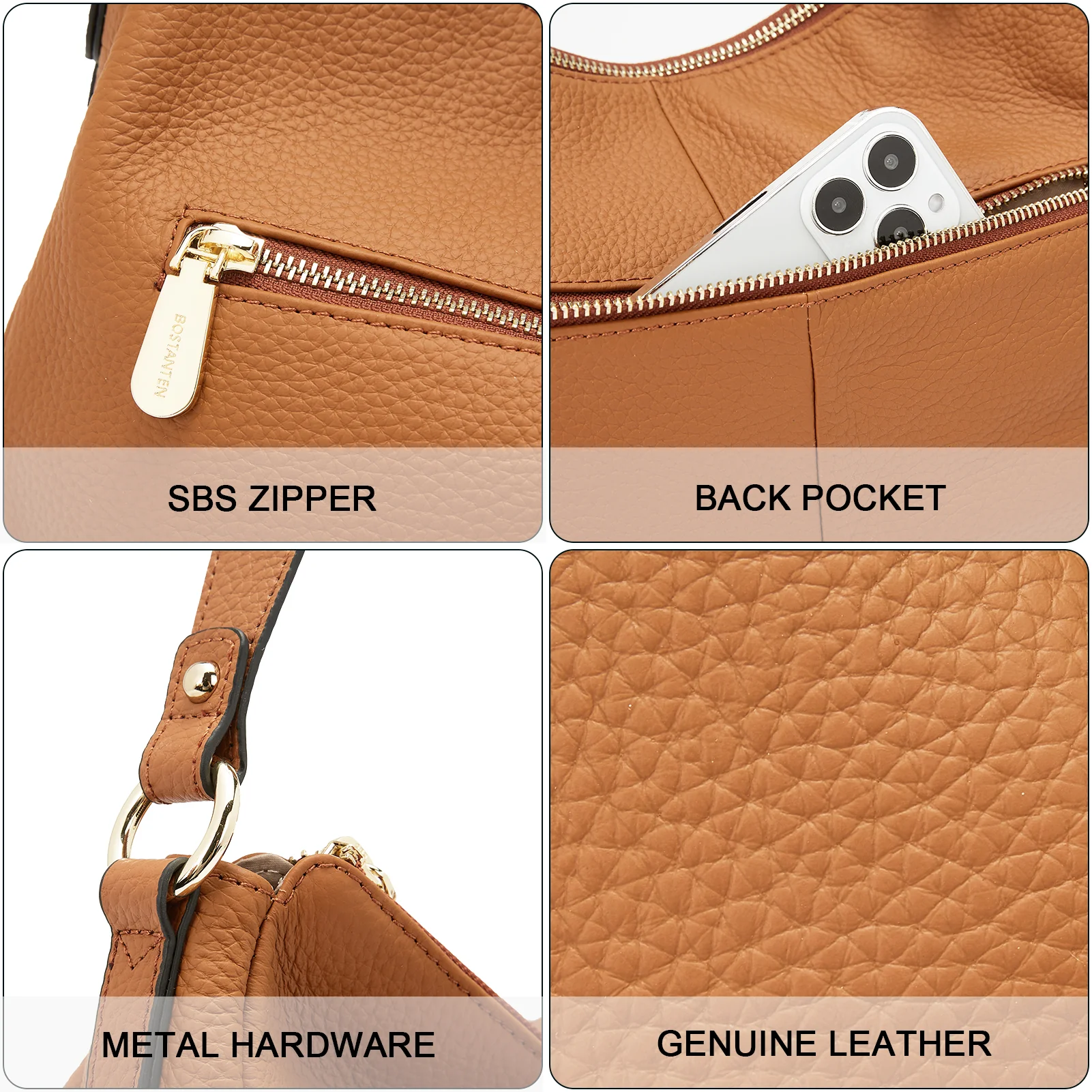 Kweli Hobo Shoulder Handbag - Pebble Leather - Image 6