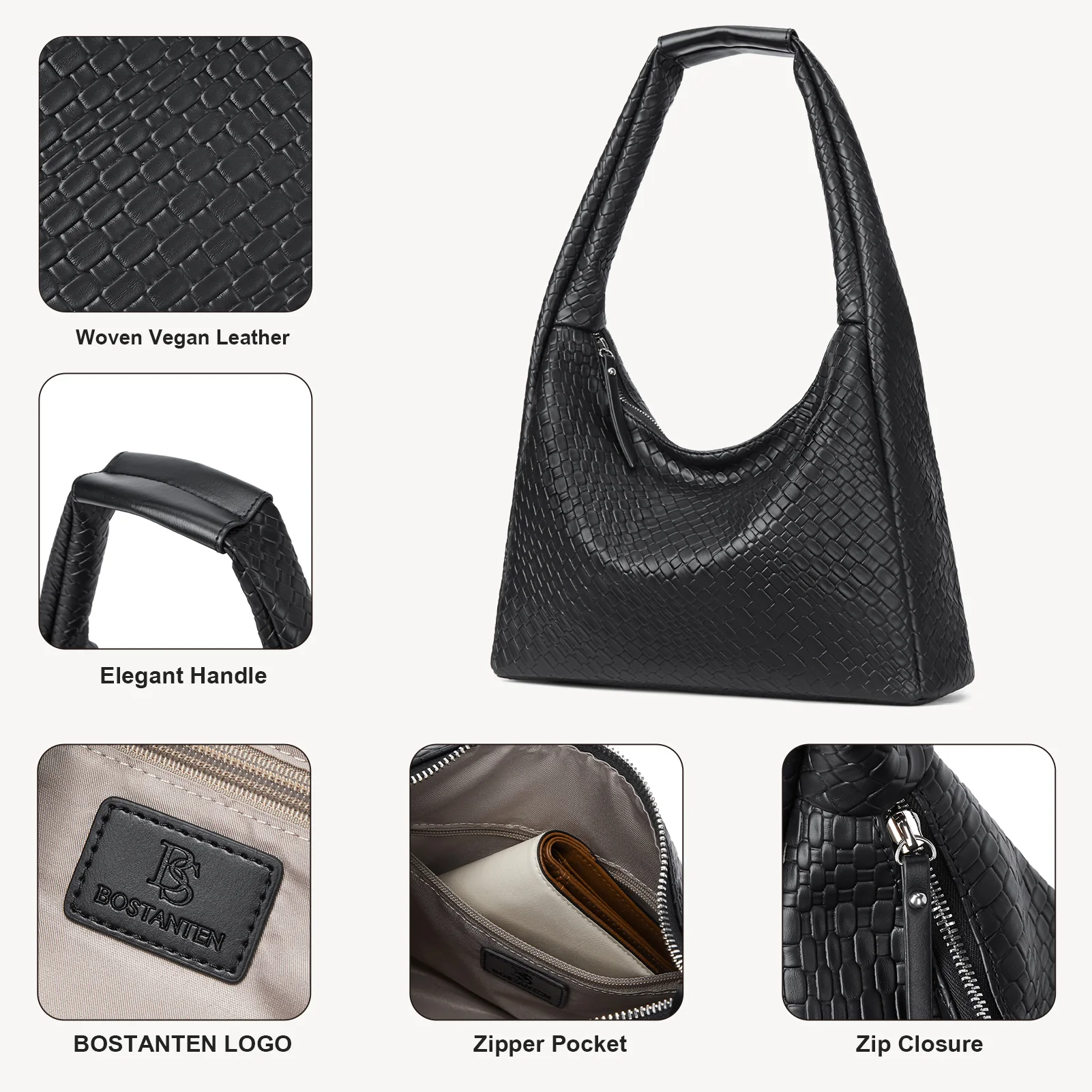 KWELI Croc Structured Curved Hobo Handbags - Image 12
