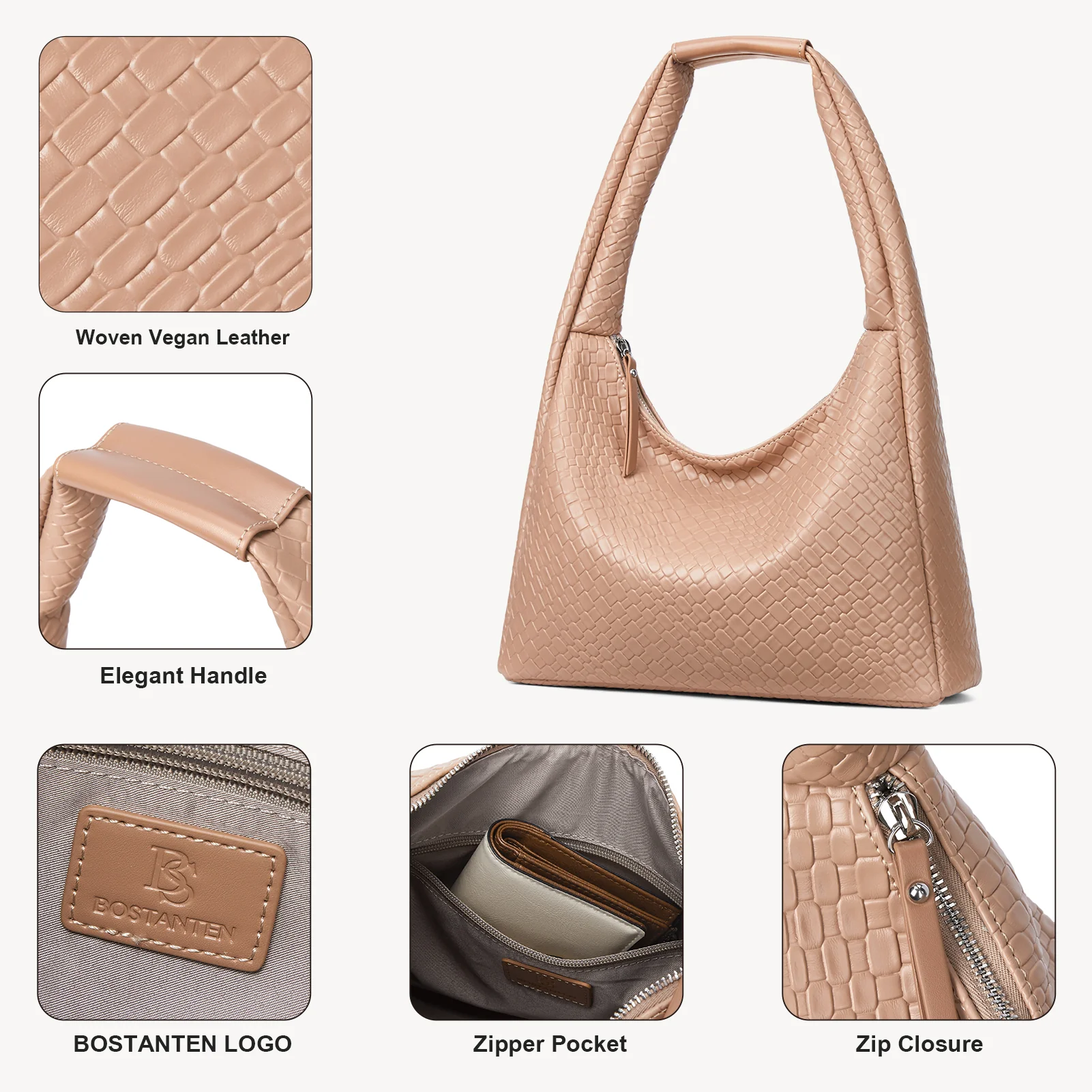 KWELI Croc Structured Curved Hobo Handbags - Image 19