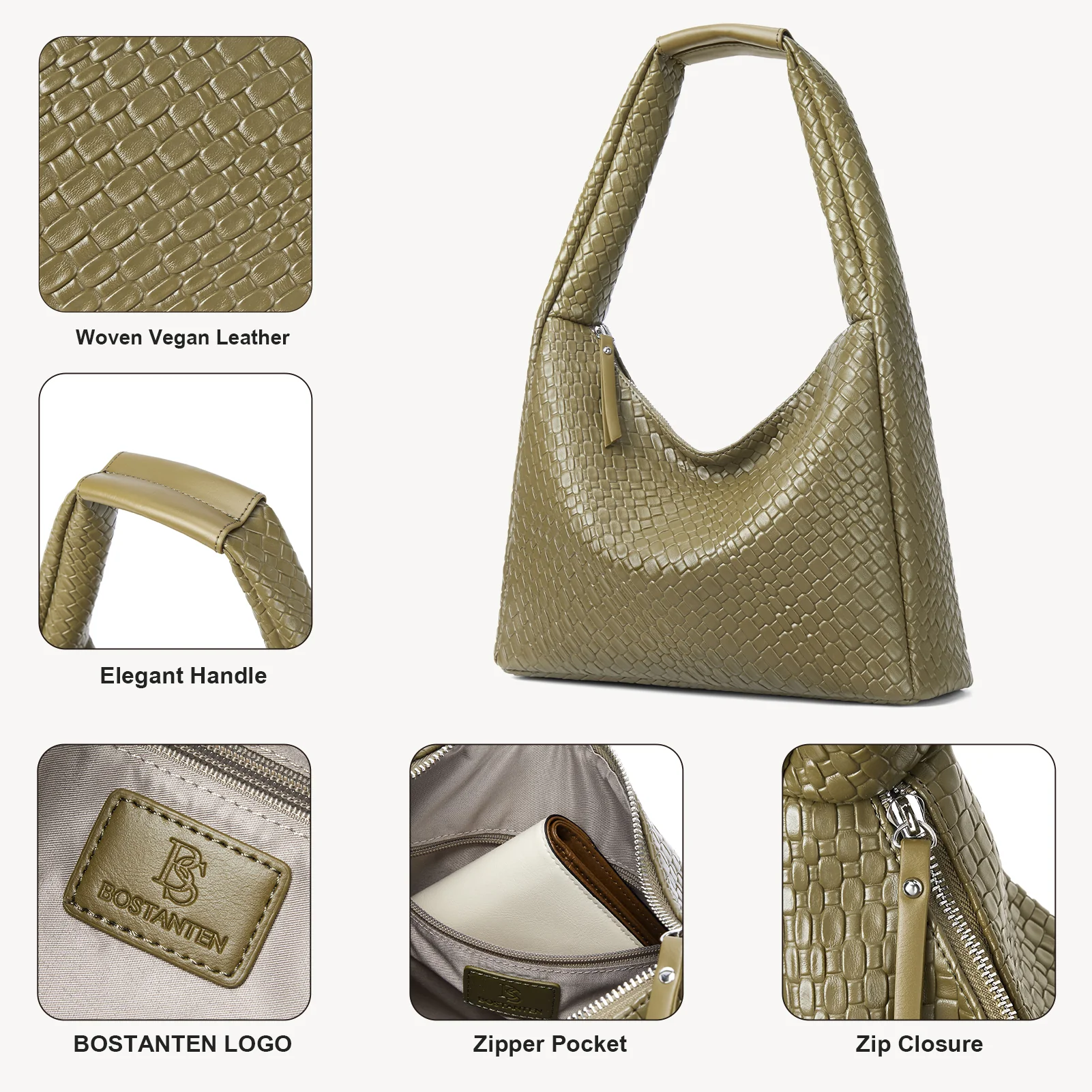 KWELI Croc Structured Curved Hobo Handbags - Image 27