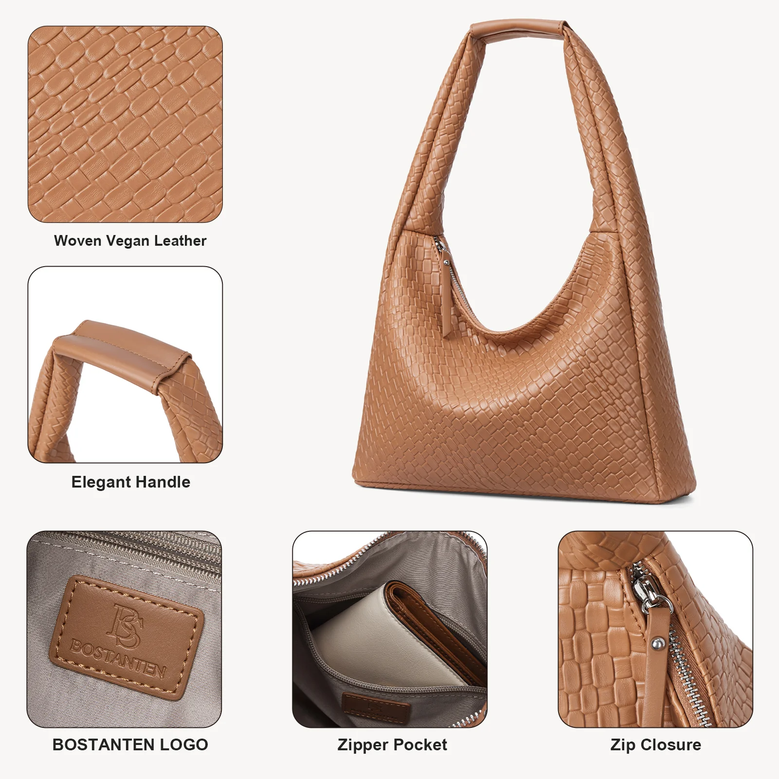 KWELI Croc Structured Curved Hobo Handbags - Image 4