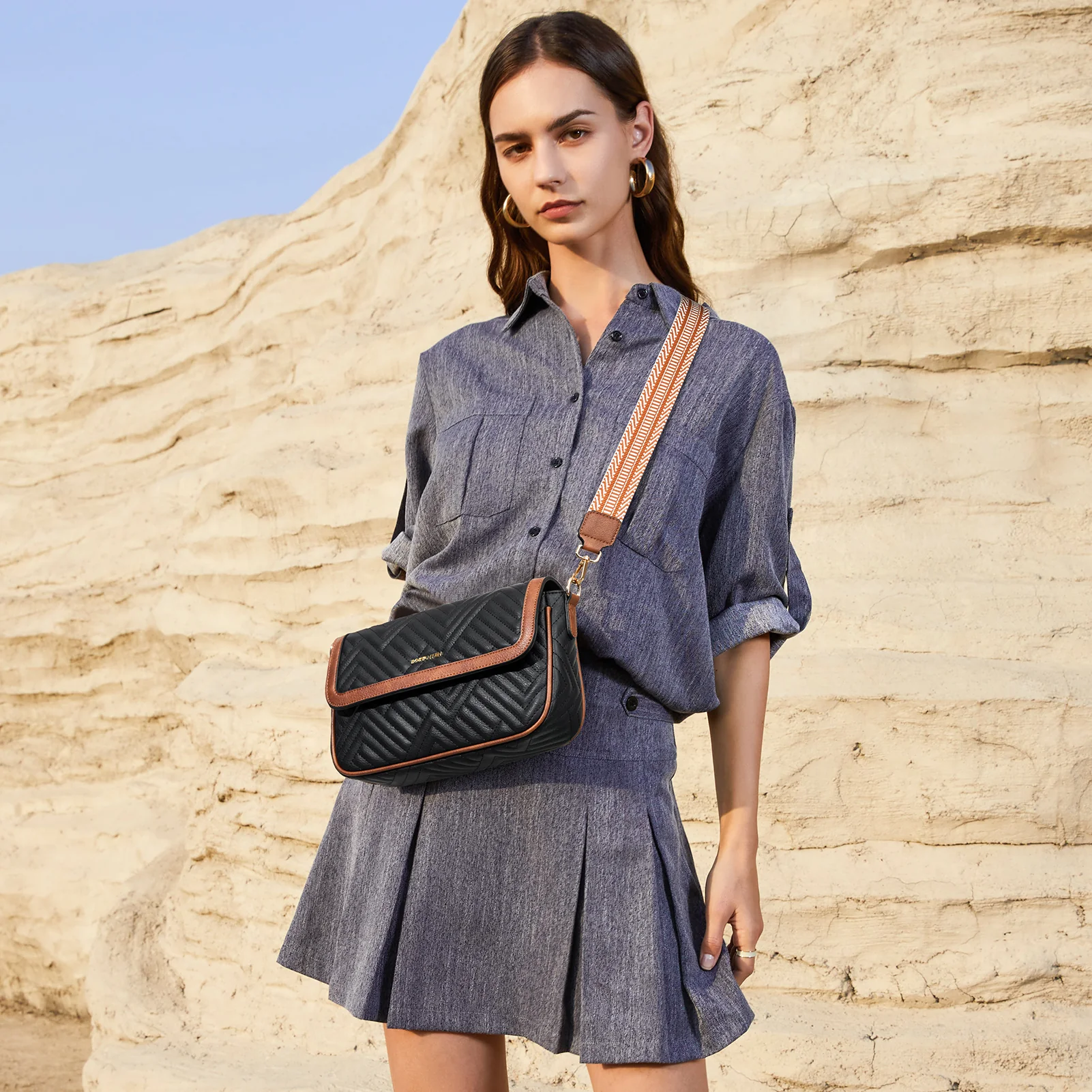 Kweli Quilted Vegan Leather Crossbody Purses - Image 11