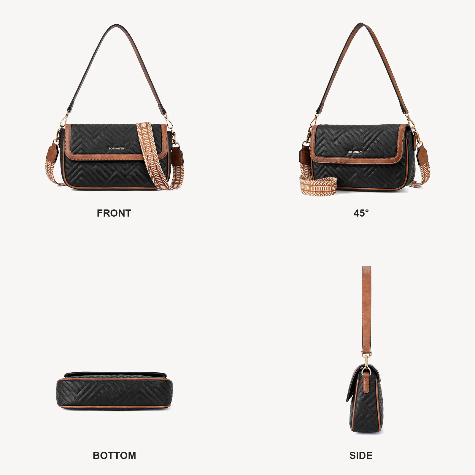 Kweli Quilted Vegan Leather Crossbody Purses - Image 15