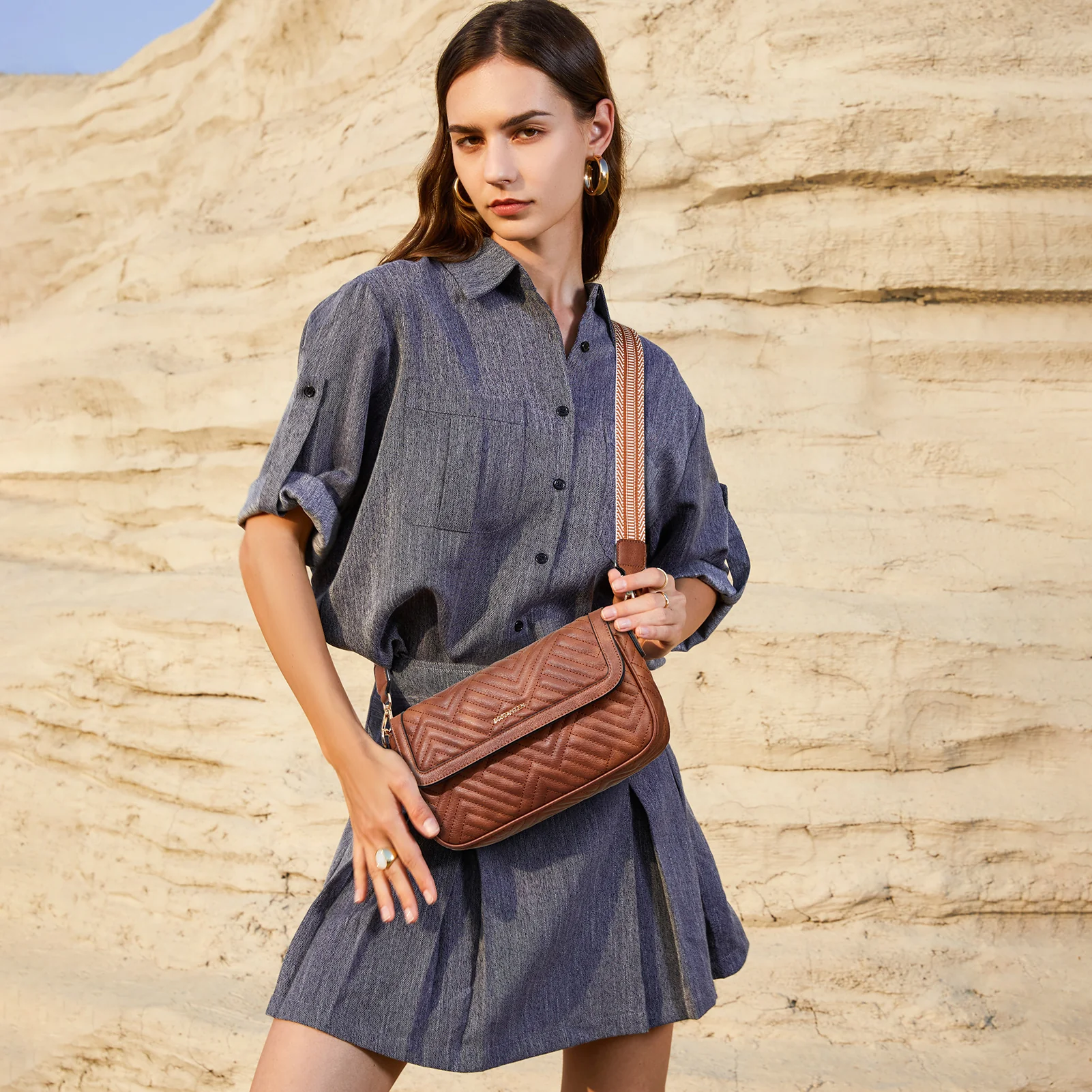 Kweli Quilted Vegan Leather Crossbody Purses - Image 19