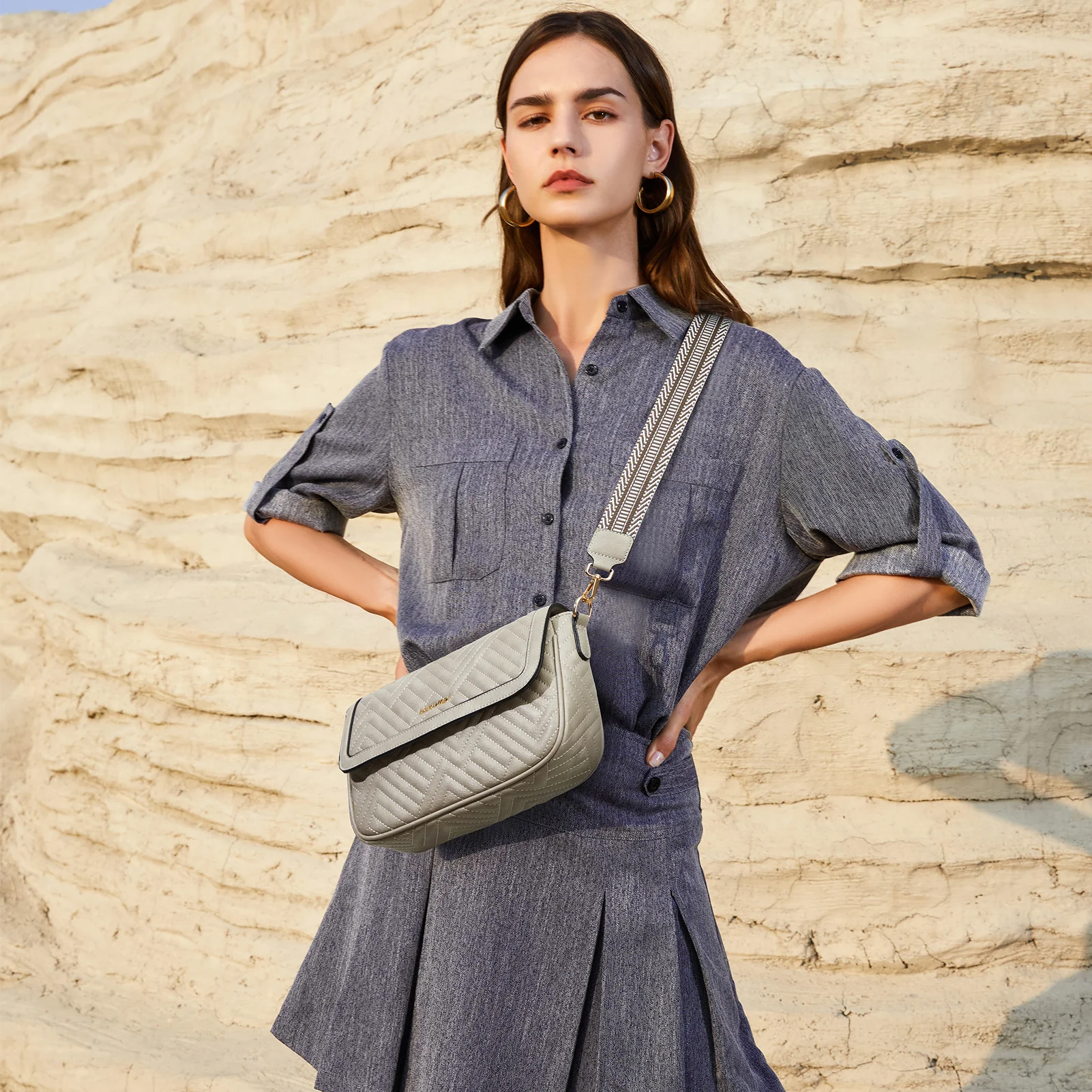 Kweli Quilted Vegan Leather Crossbody Purses - Image 28