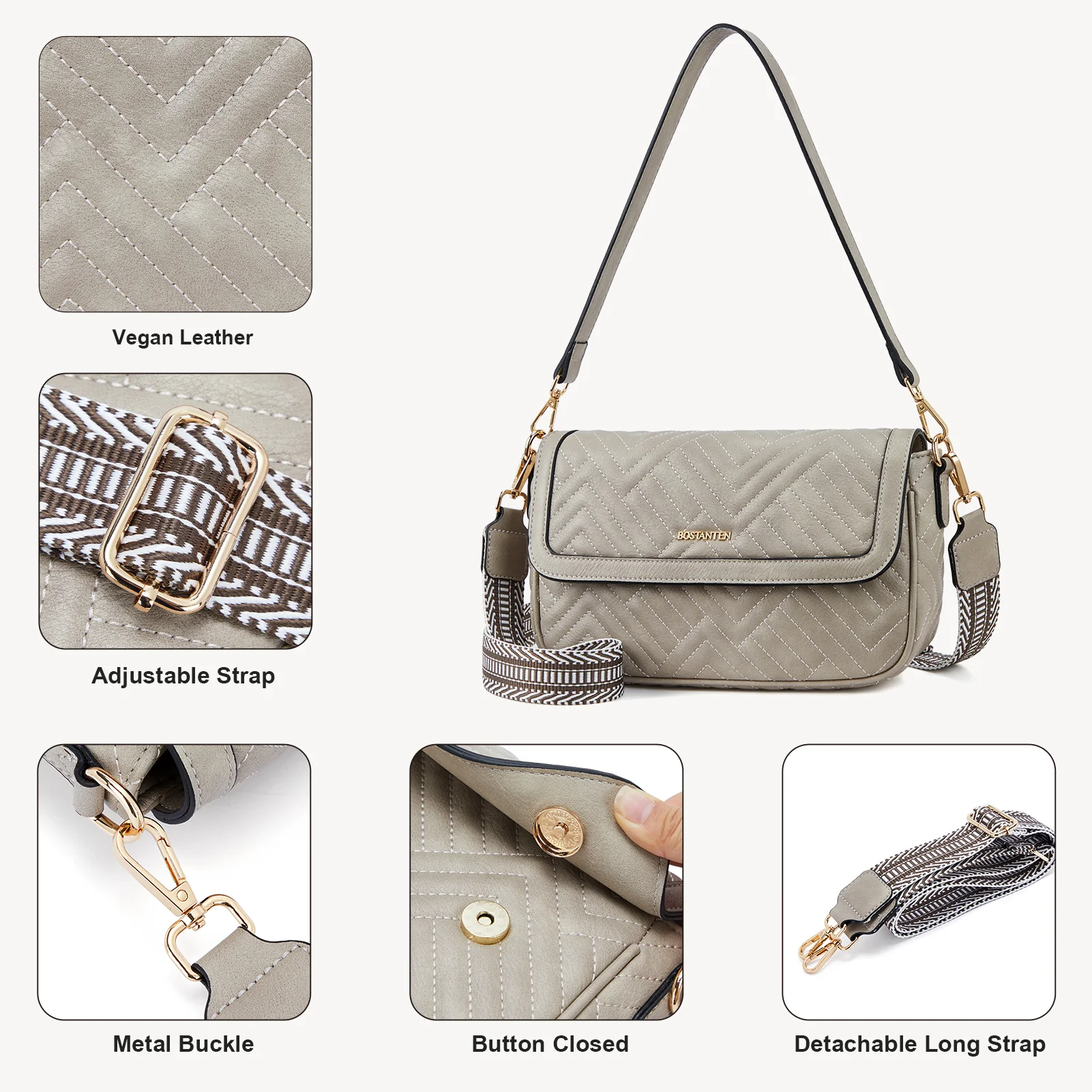 Kweli Quilted Vegan Leather Crossbody Purses - Image 29