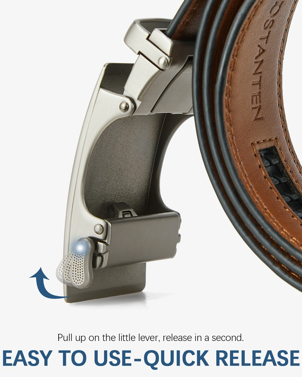 BOSTANTEN Ratchet Leather Belt For Men with Adjustable Buckle, Trim to Fit — All Brown - Image 13