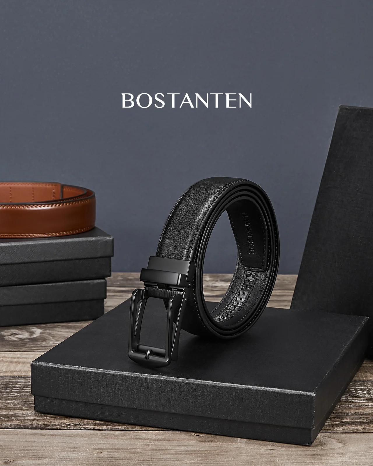 BOSTANTEN Ratchet Leather Belt For Men with Adjustable Buckle, Trim to Fit —Skeleton - Image 20