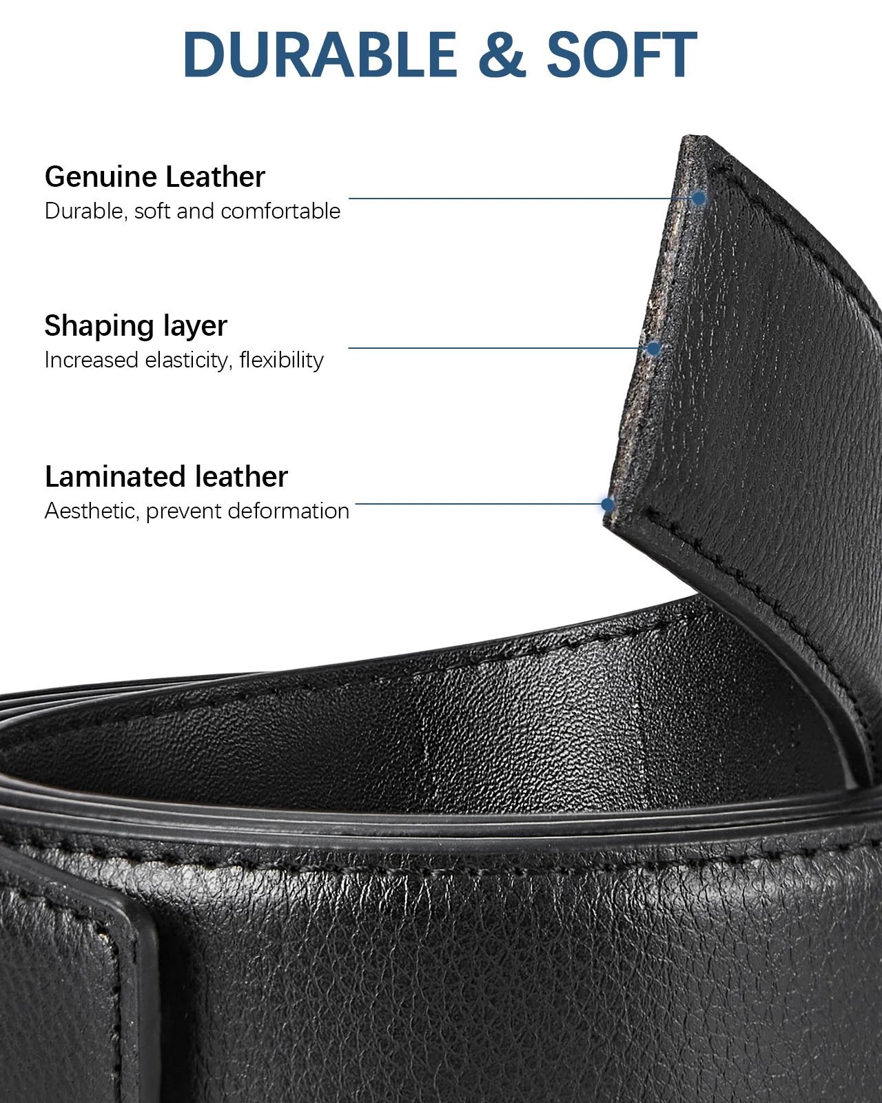 BOSTANTEN Ratchet Leather Belt For Men with Adjustable Buckle, Trim to Fit —Skeleton - Image 22