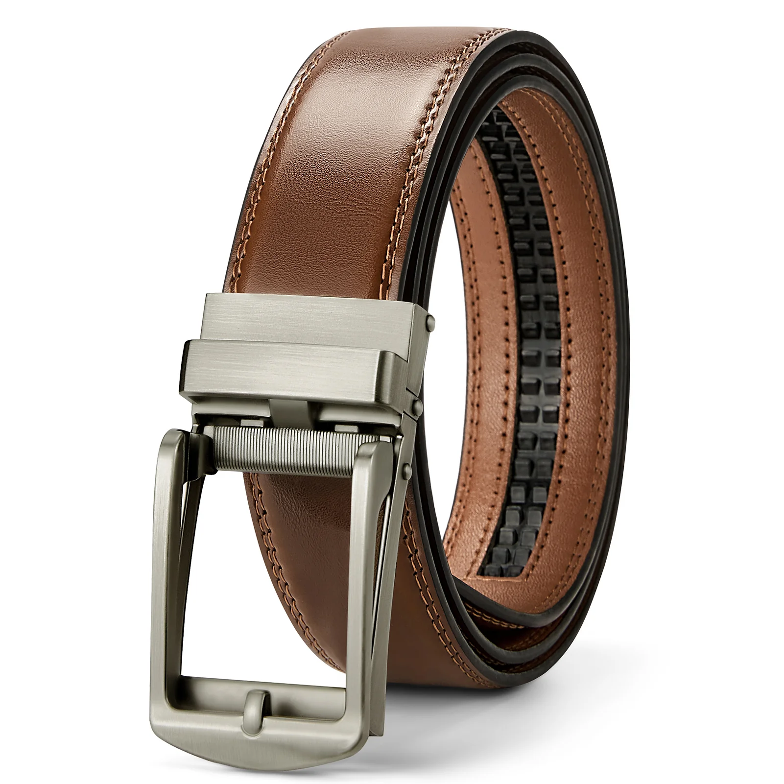 BOSTANTEN Ratchet Leather Belt For Men with Adjustable Buckle, Trim to Fit —Skeleton - Image 9