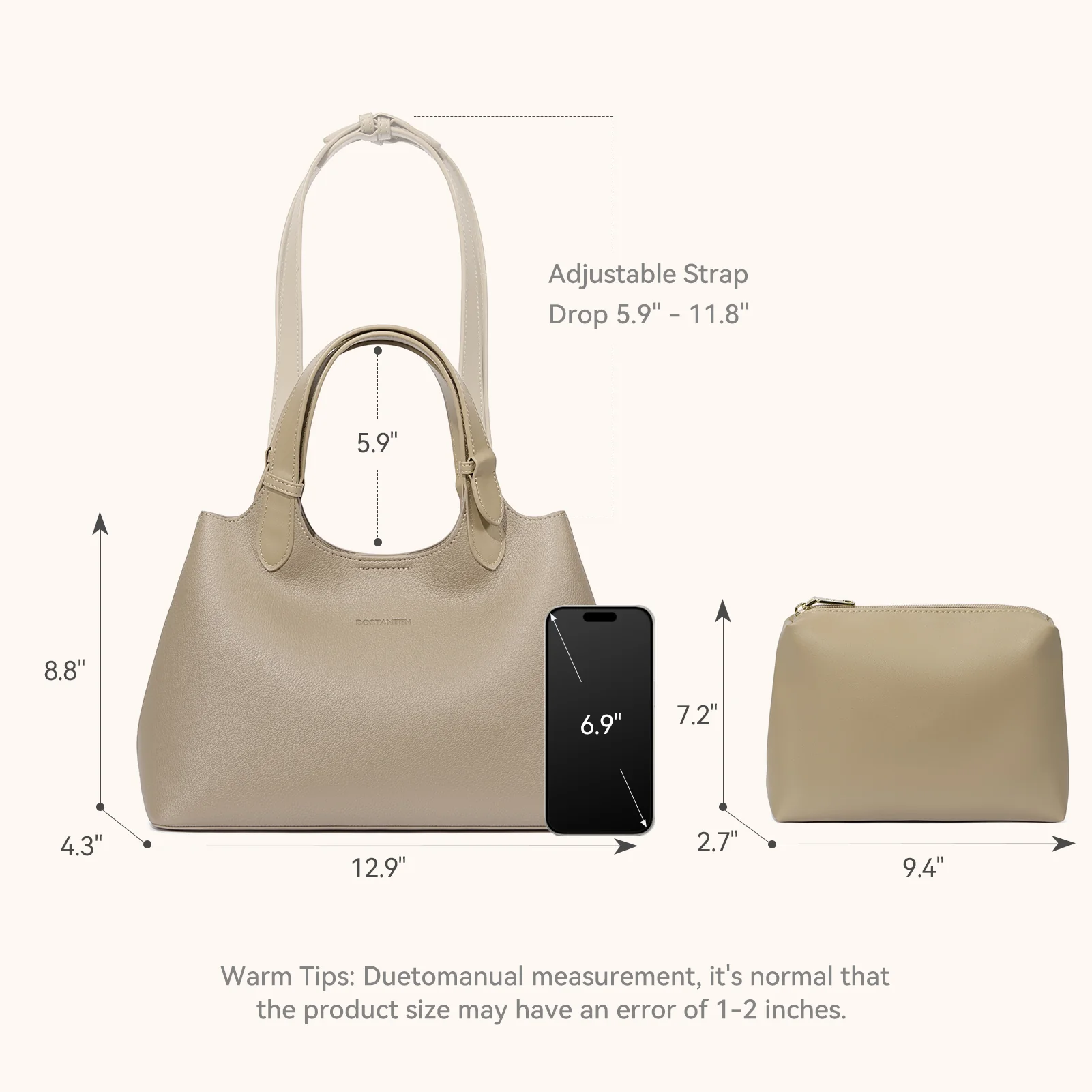 CLAIRE Soft Leather Slouchy Hobo with Adjustable Shoulder Strap - Image 13