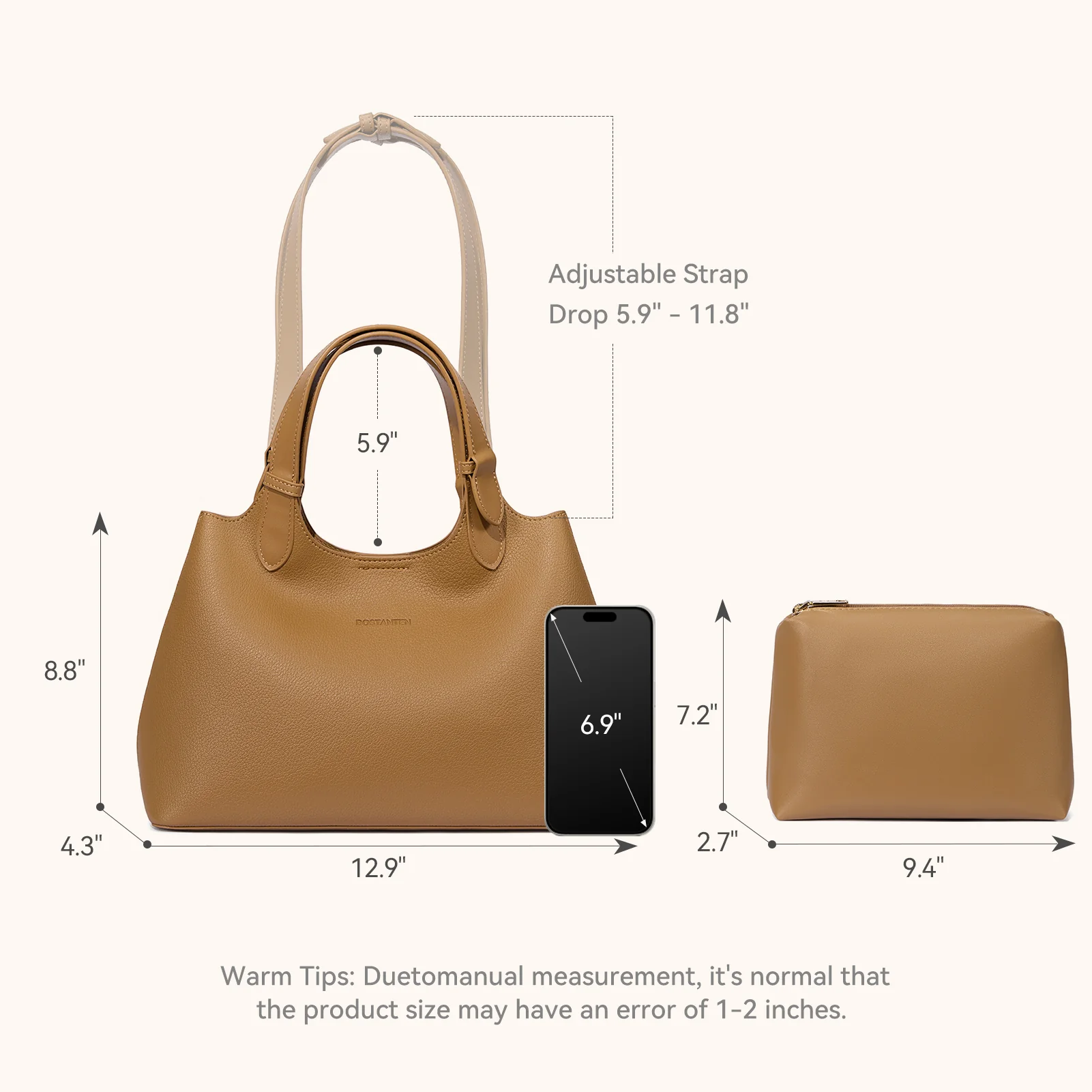 CLAIRE Soft Leather Slouchy Hobo with Adjustable Shoulder Strap - Image 5