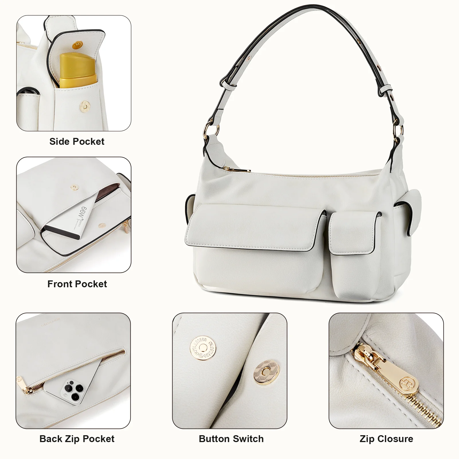 Kweli  Distressed Cargo Pocket Shoulder Bag - Image 13