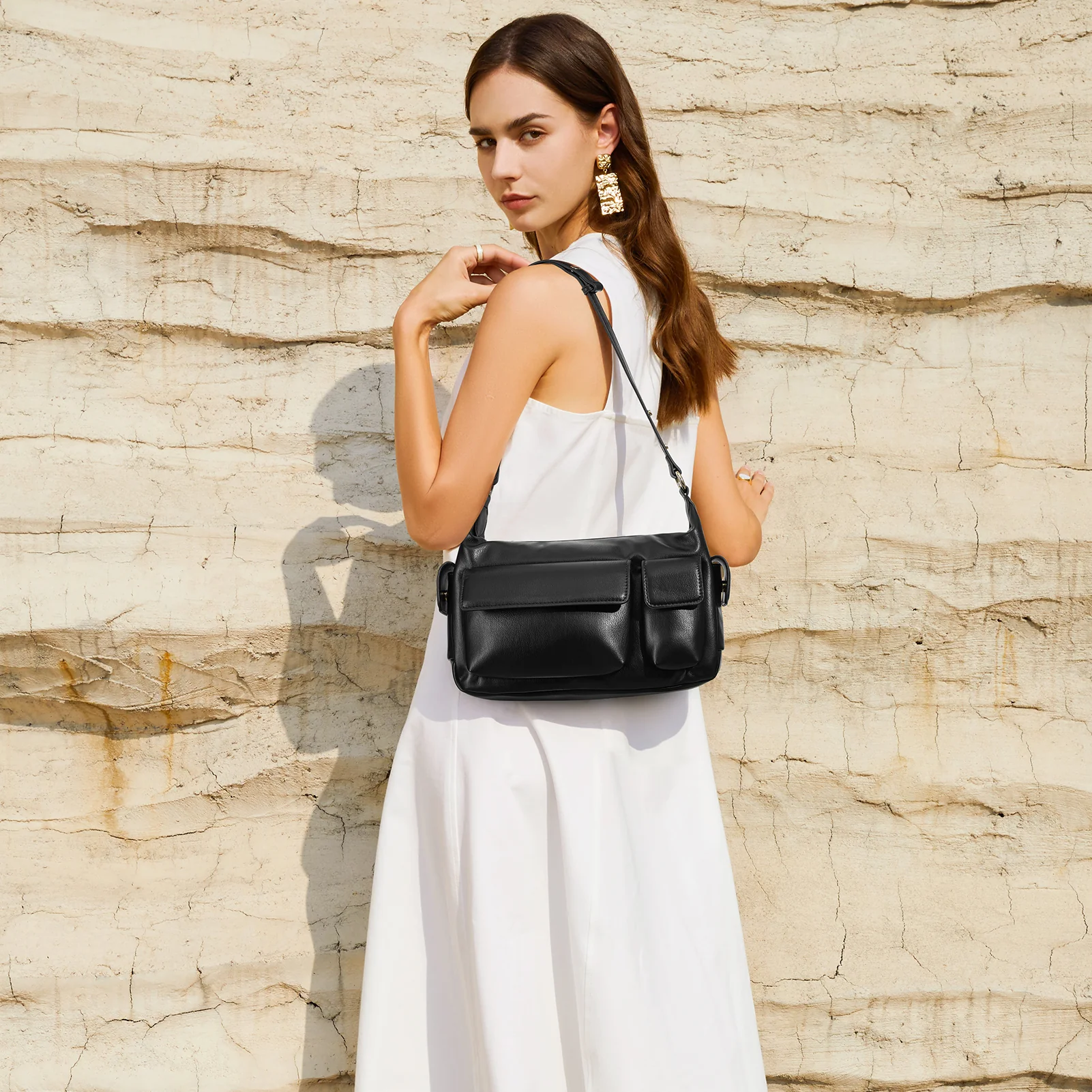 Kweli  Distressed Cargo Pocket Shoulder Bag - Image 17