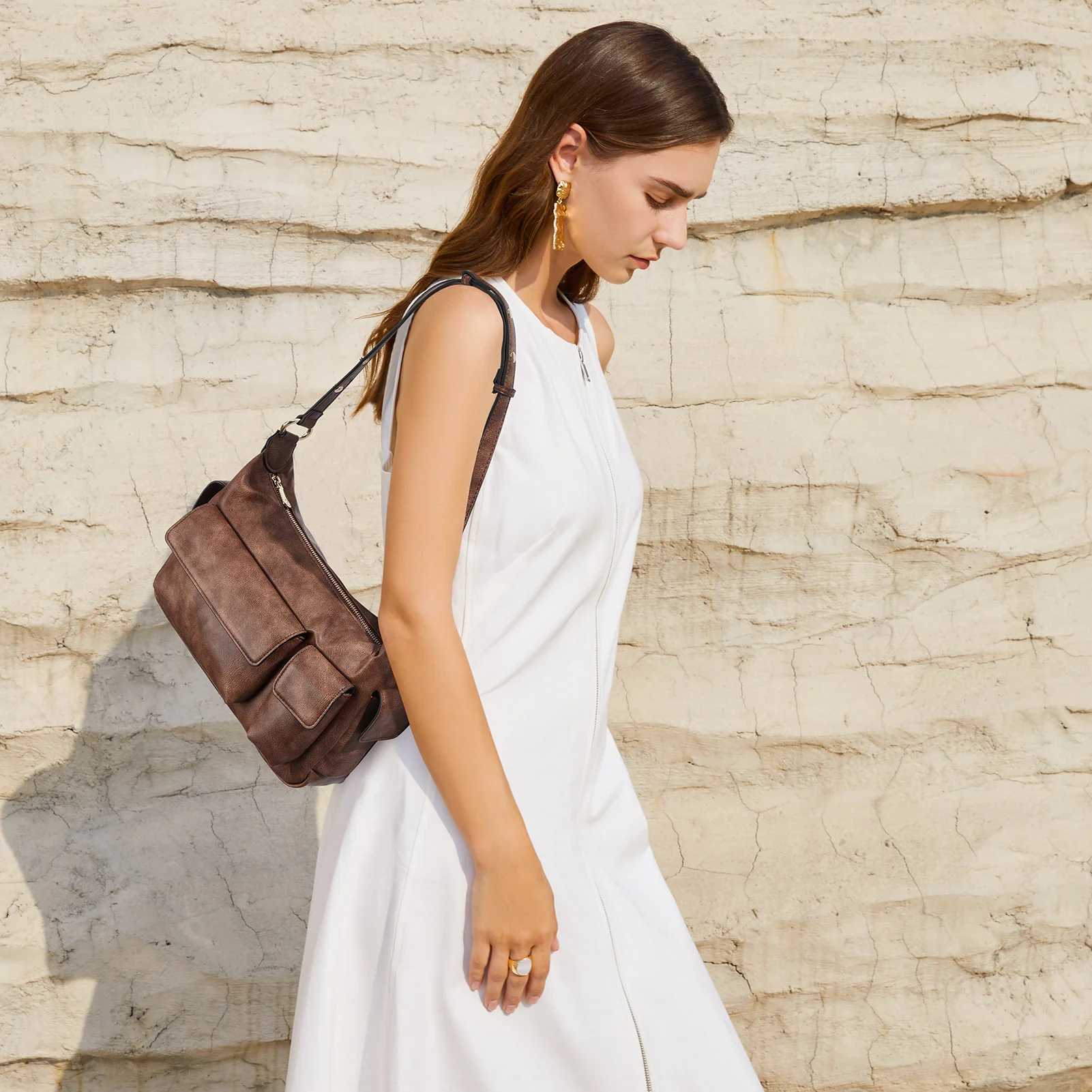 Kweli  Distressed Cargo Pocket Shoulder Bag - Image 2