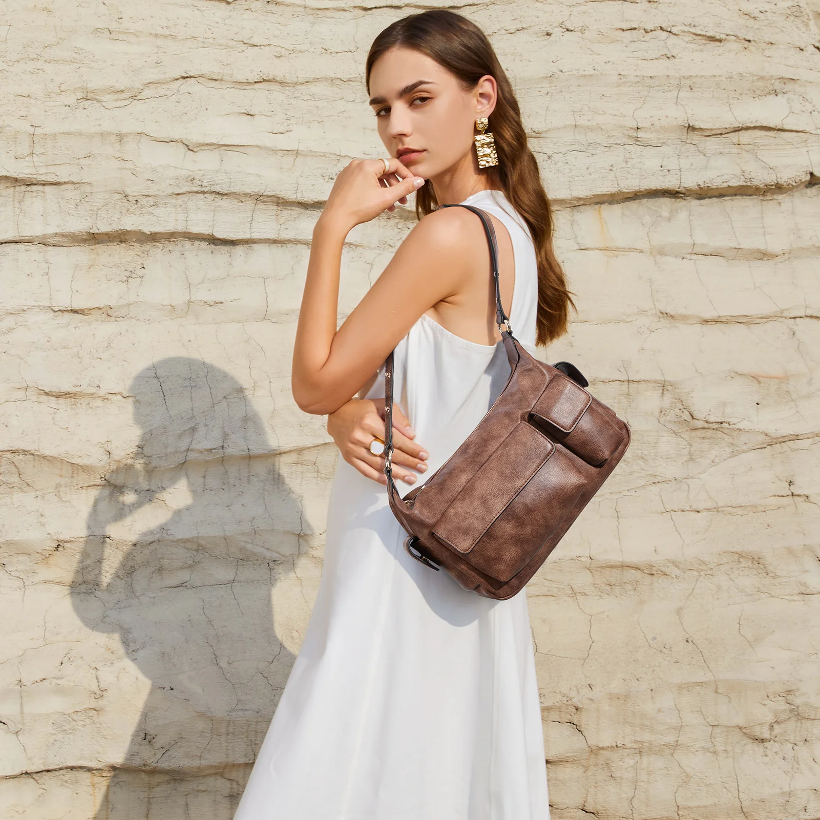 Kweli  Distressed Cargo Pocket Shoulder Bag - Image 3