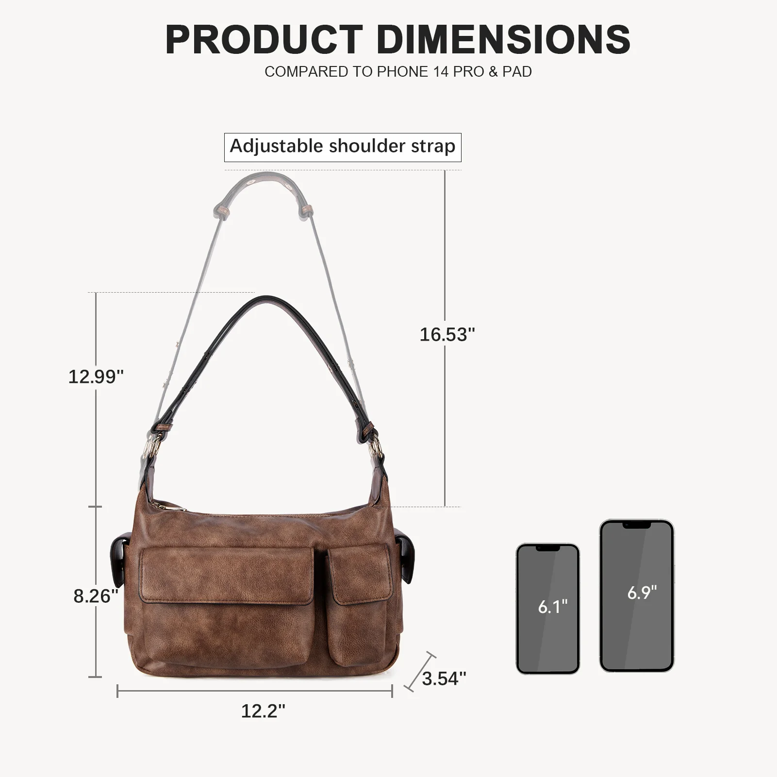 Kweli  Distressed Cargo Pocket Shoulder Bag - Image 4