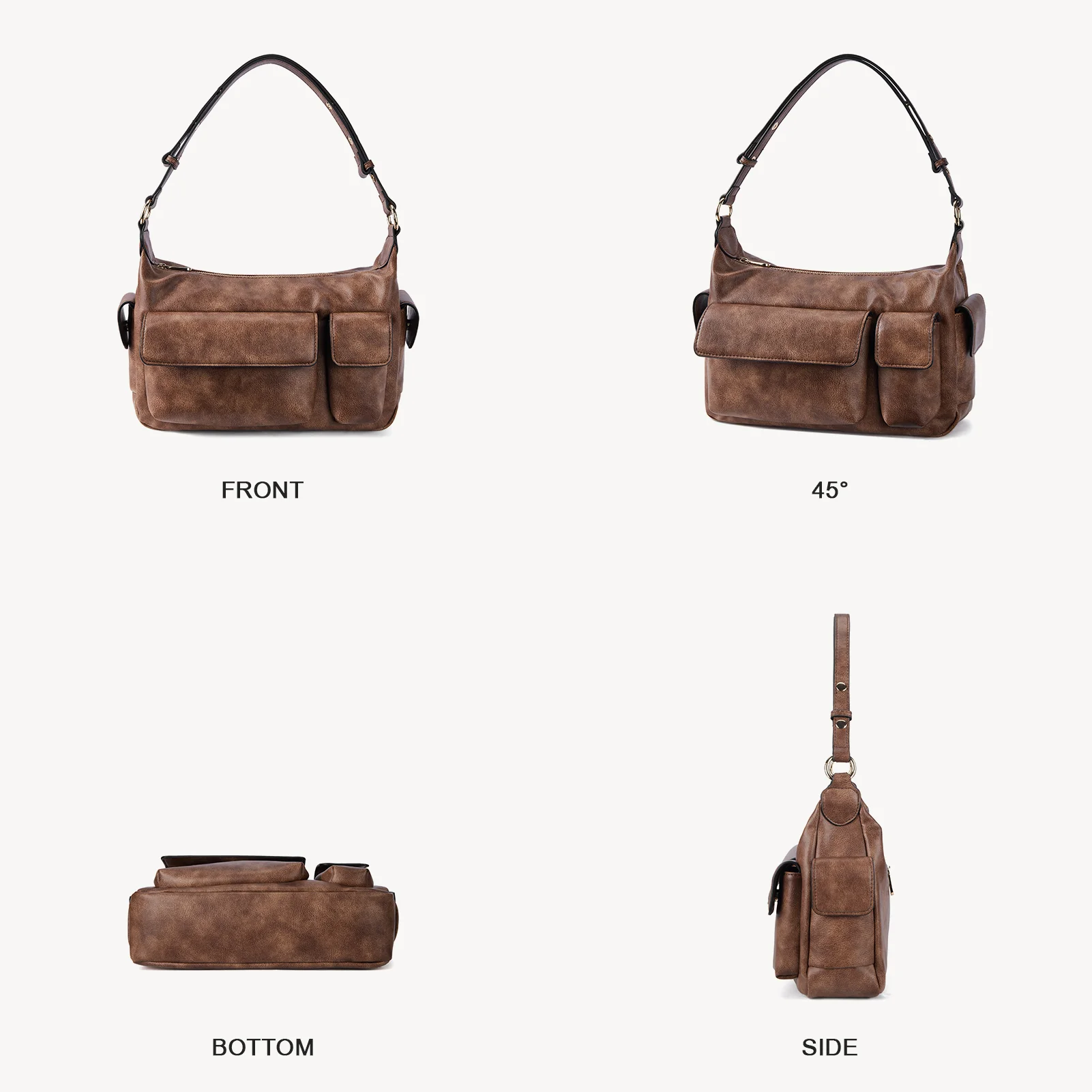 Kweli  Distressed Cargo Pocket Shoulder Bag - Image 7