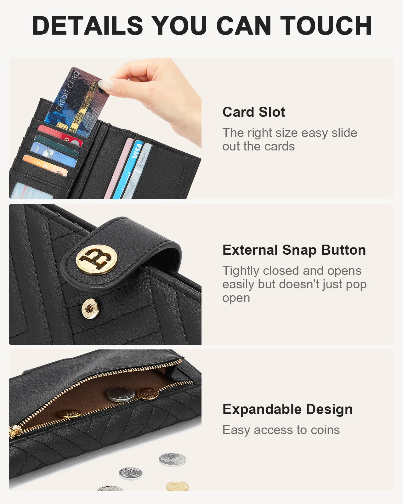 Luna Slim Quilted Leather Bifold Card Wallet - Image 14
