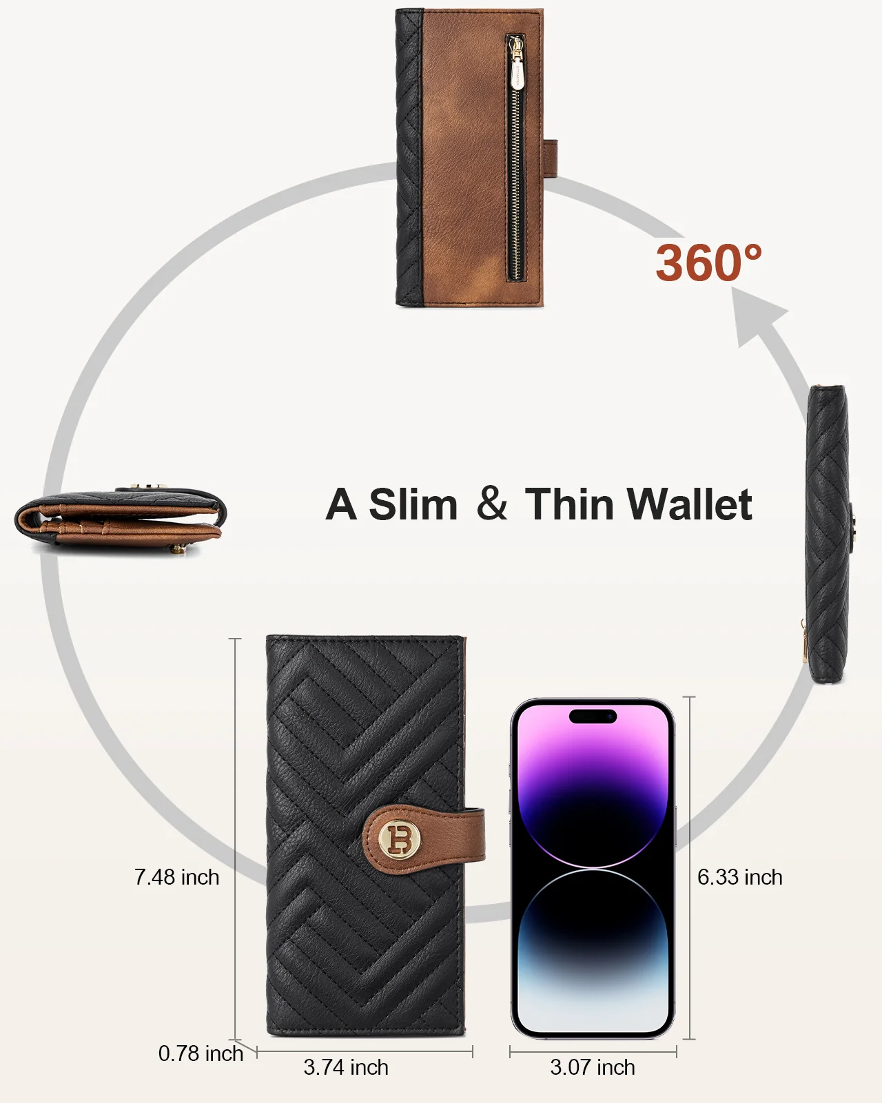Luna Slim Quilted Leather Bifold Card Wallet - Image 17