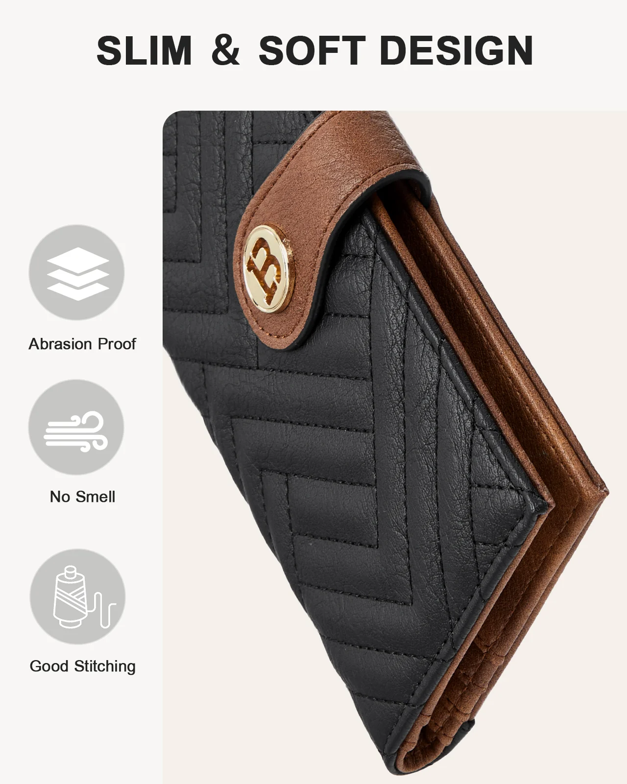 Luna Slim Quilted Leather Bifold Card Wallet - Image 19