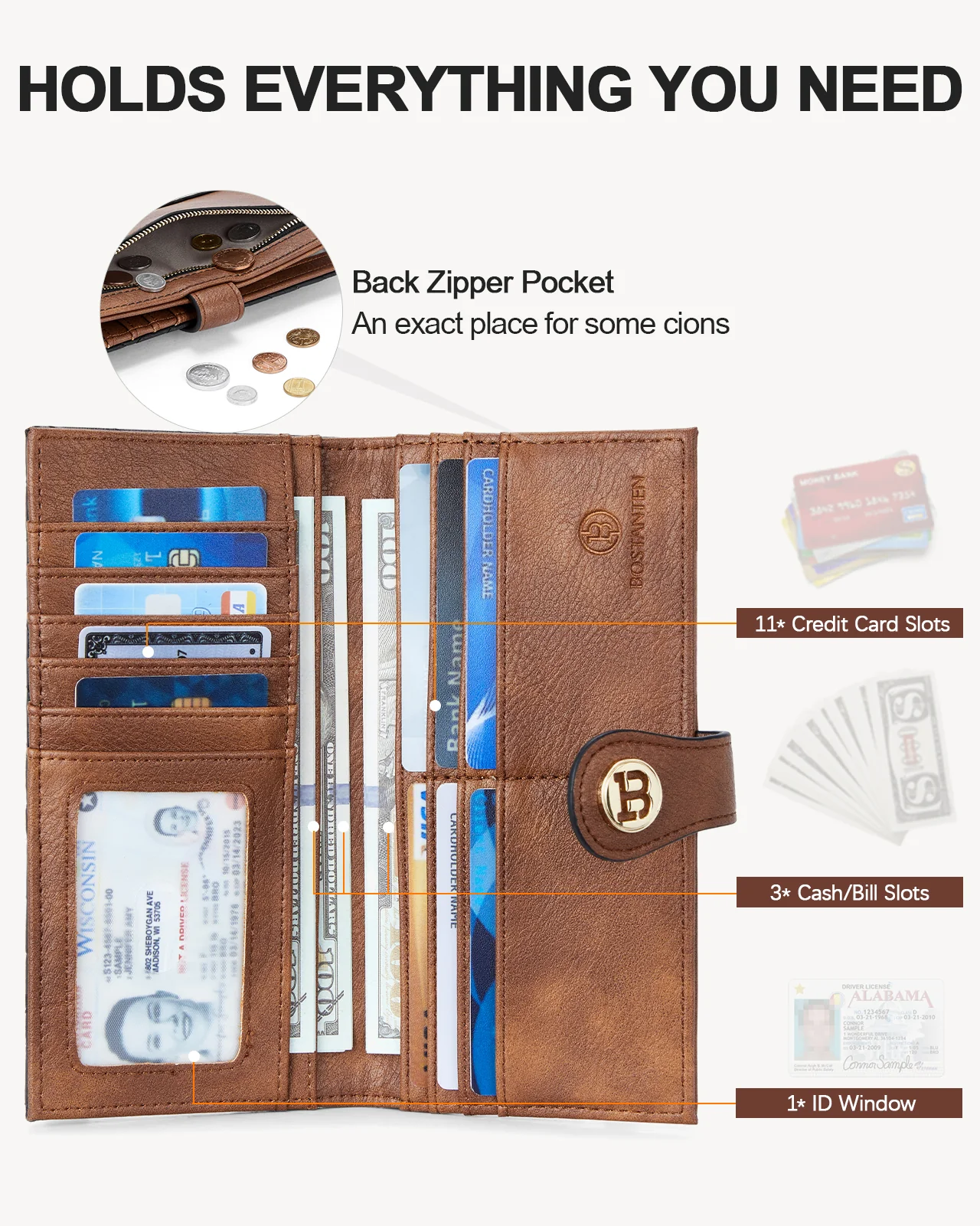Luna Slim Quilted Leather Bifold Card Wallet - Image 20