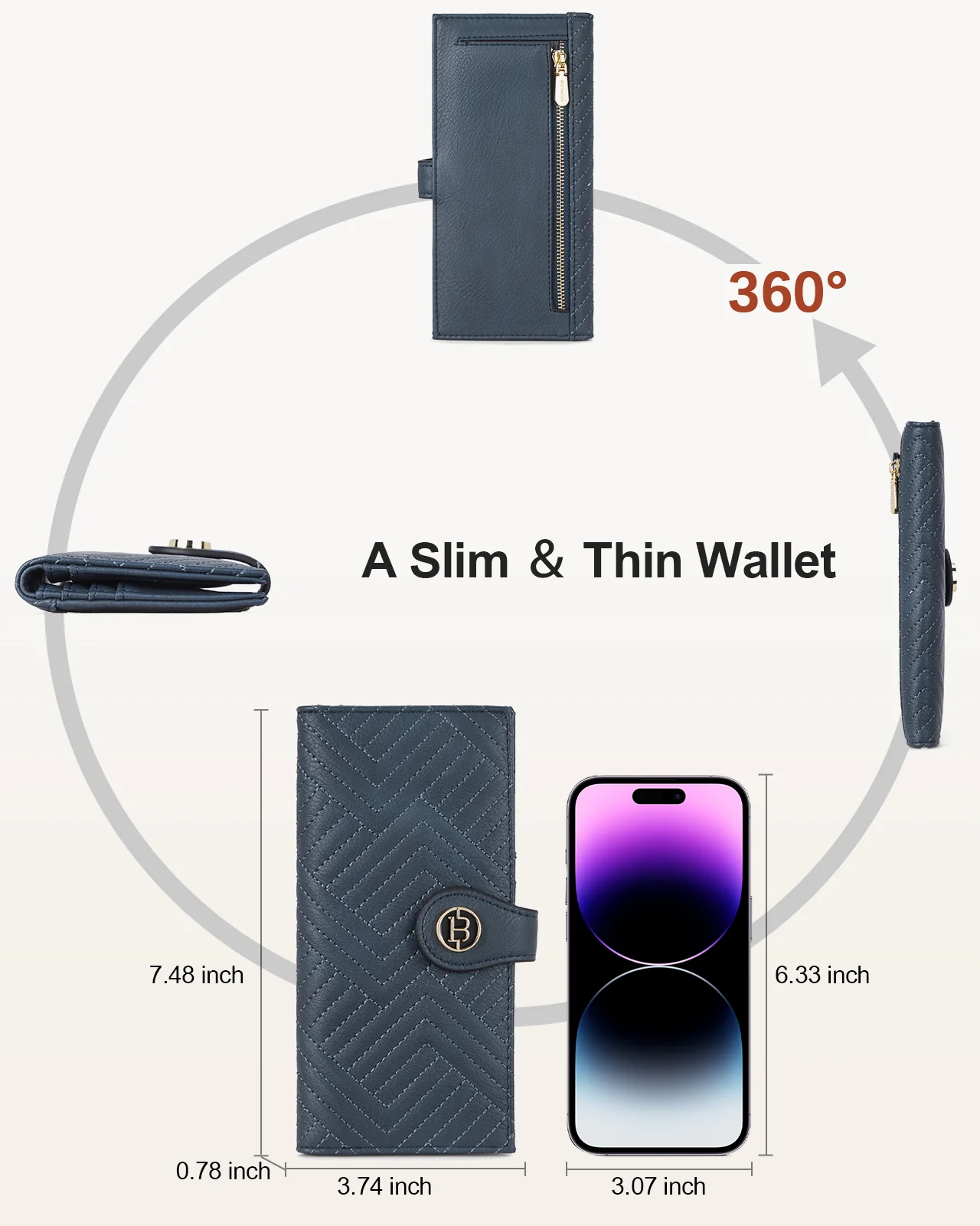 Luna Slim Quilted Leather Bifold Card Wallet - Image 26