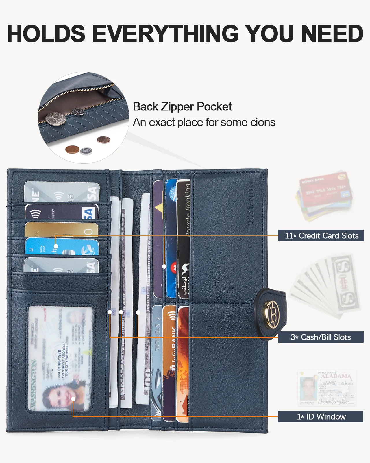 Luna Slim Quilted Leather Bifold Card Wallet - Image 27