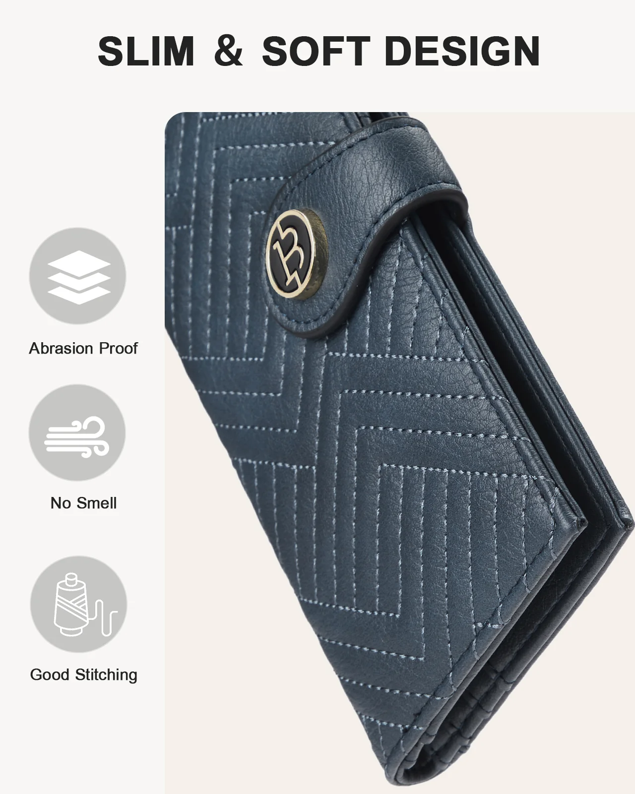 Luna Slim Quilted Leather Bifold Card Wallet - Image 28