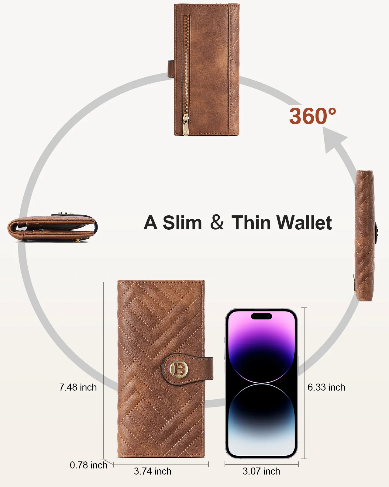 Luna Slim Quilted Leather Bifold Card Wallet - Image 34