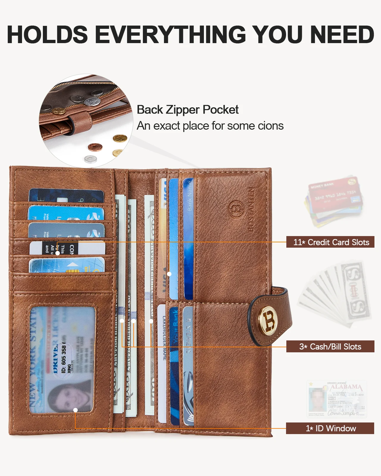 Luna Slim Quilted Leather Bifold Card Wallet - Image 35