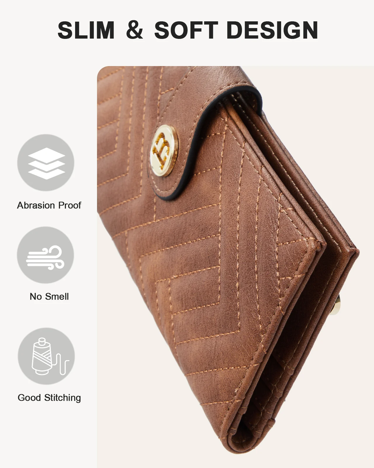 Luna Slim Quilted Leather Bifold Card Wallet - Image 37