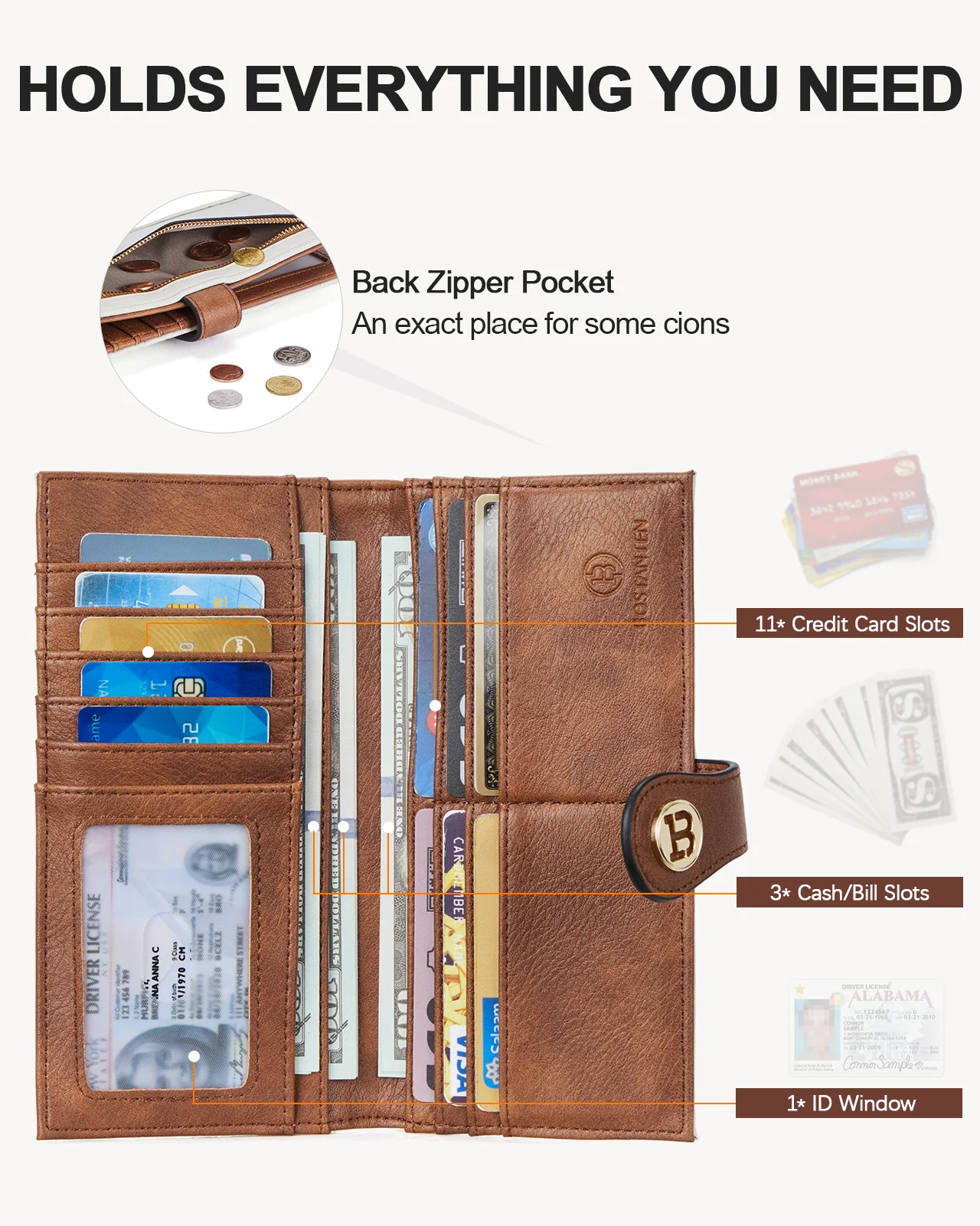 Luna Slim Quilted Leather Bifold Card Wallet - Image 4