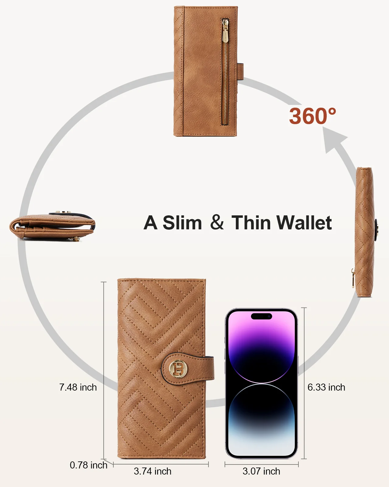 Luna Slim Quilted Leather Bifold Card Wallet - Image 41